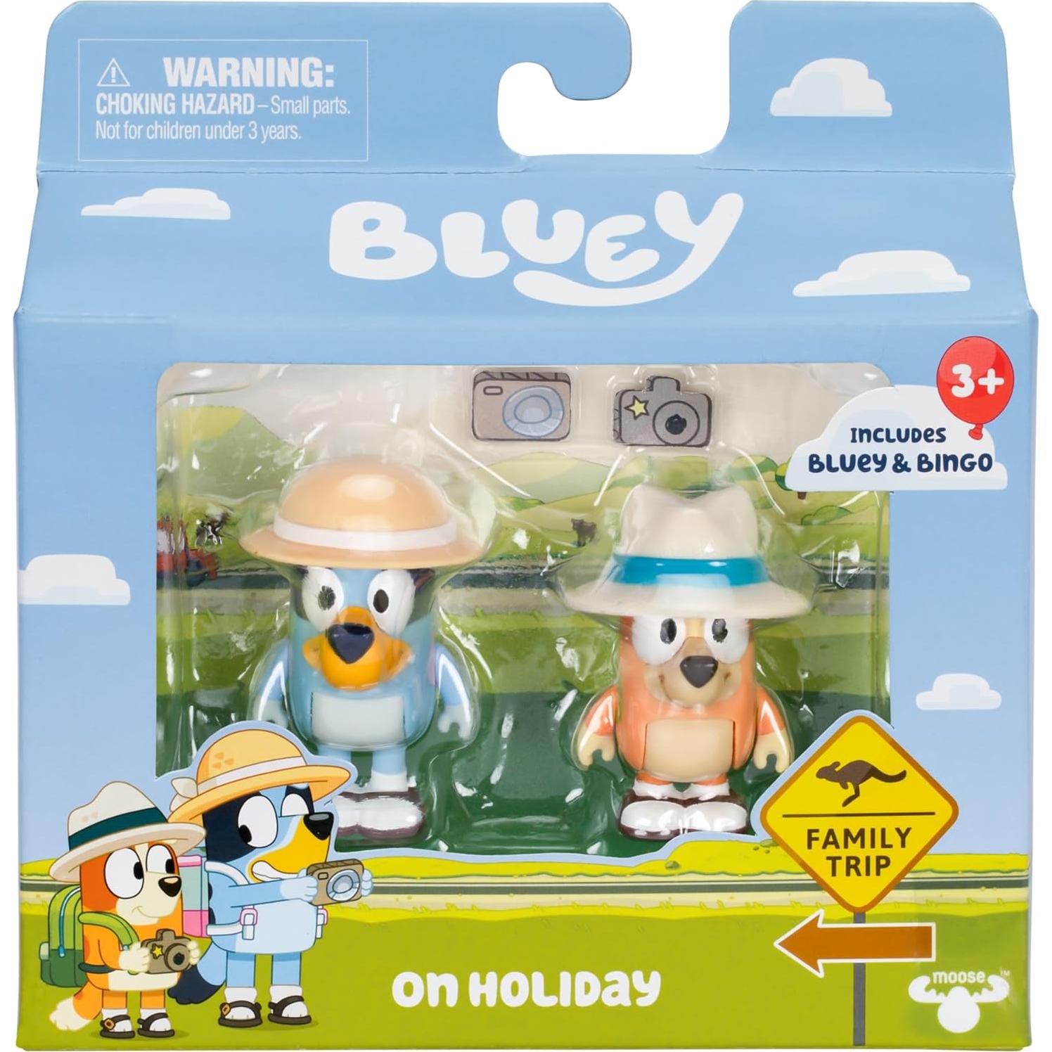 Figuras Bluey 2-Pack De Vacaciones 6.35 cm con Accesorios