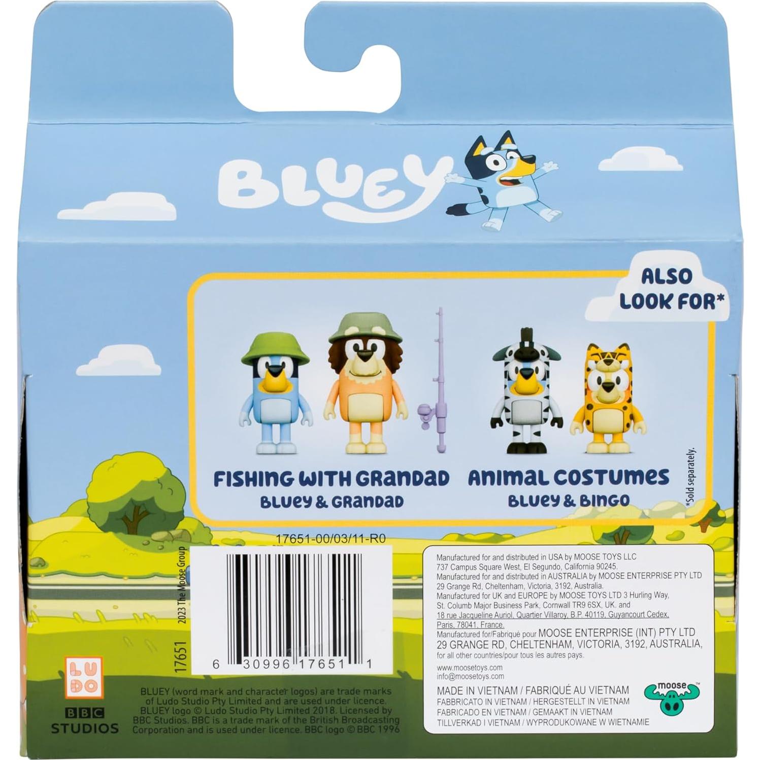 Figuras Bluey 2-Pack De Vacaciones 6.35 cm con Accesorios