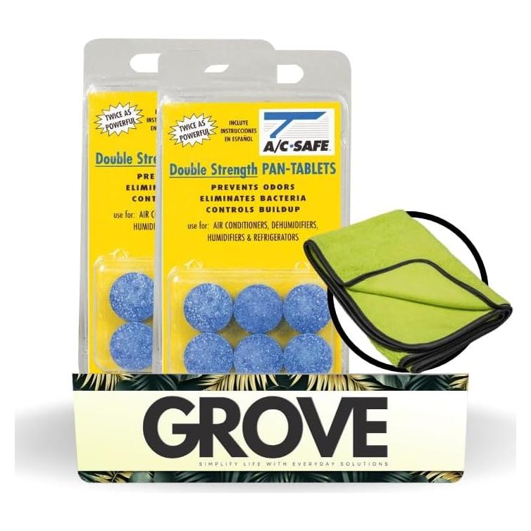 Tabletas Limpiadoras AC-Safe 6 ct + Paño Microfibra - No Tóxicas