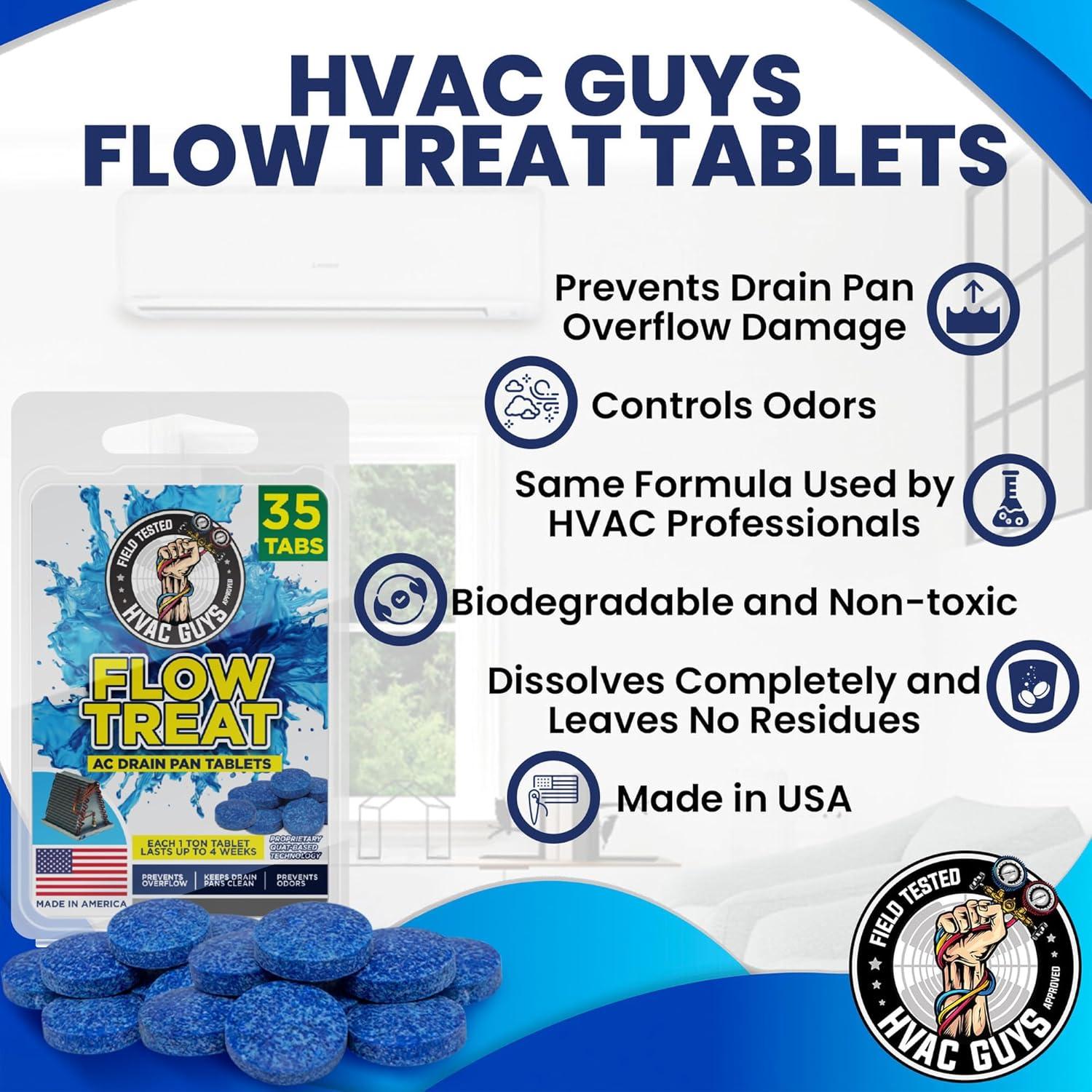 Tabletas de Drenaje HVAC Flow Treat 35PK - Control de Olores