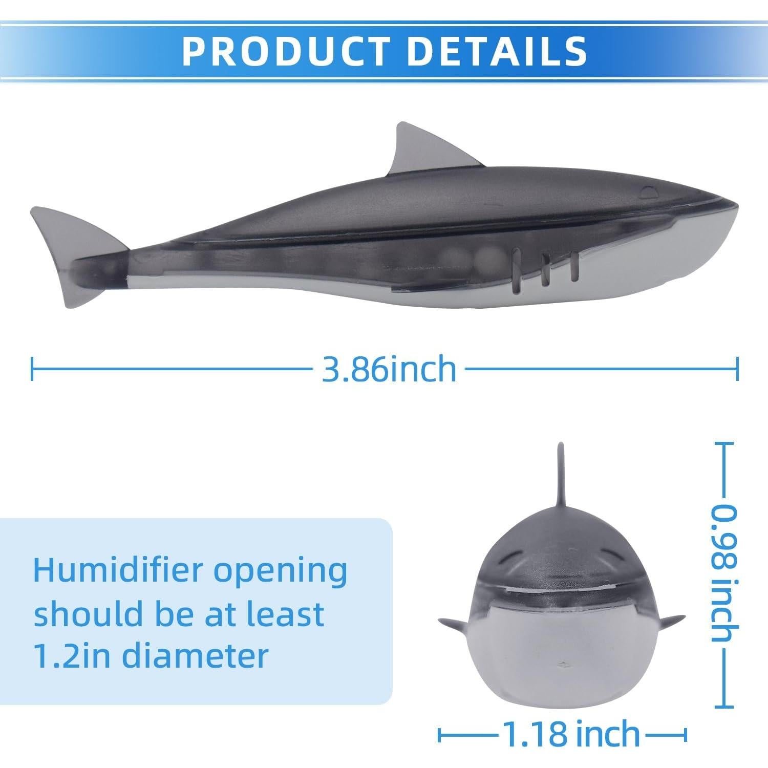 Limpiador de Humidificador HIHEPA 6 Paquetes Tiburón Gris