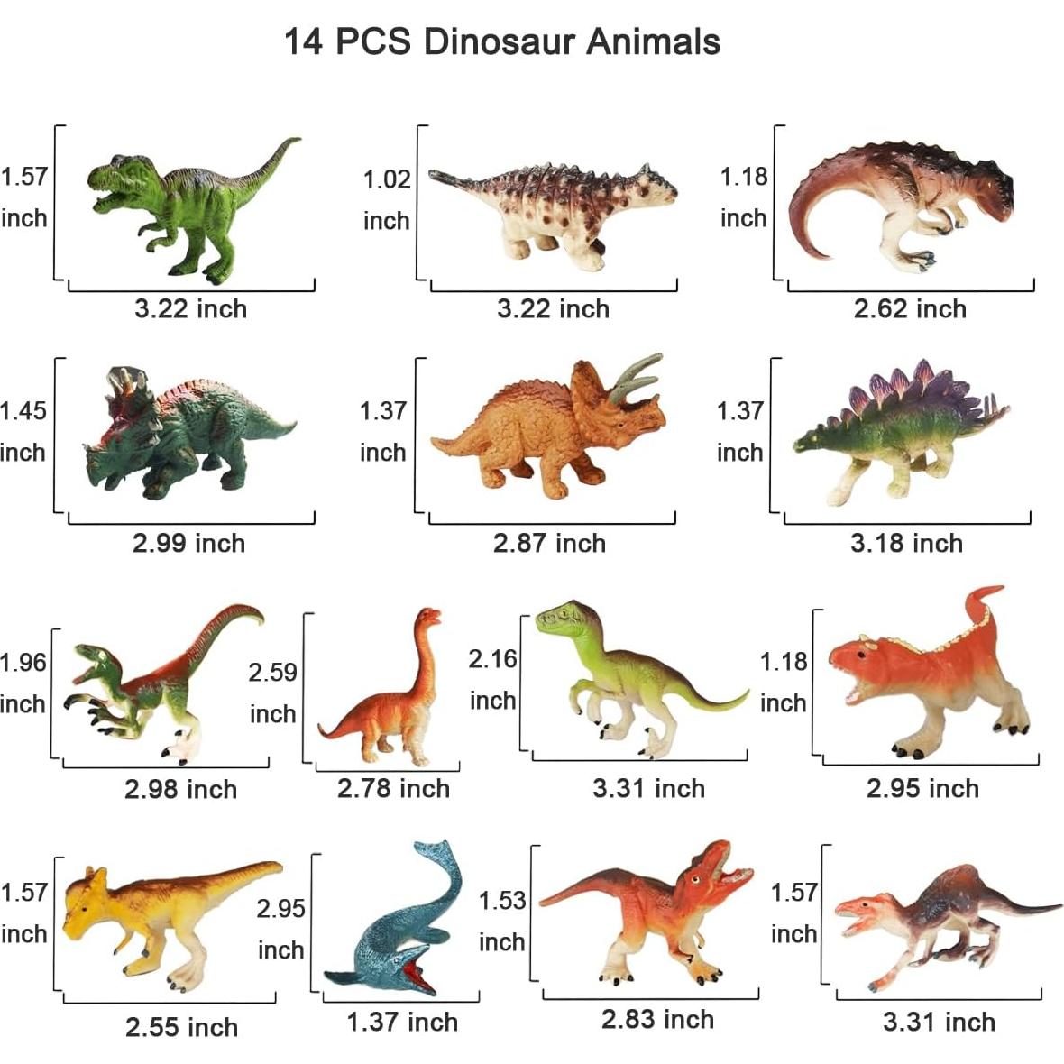 14 Pcs Juguetes Dinosaurios Yowlieu Figuras Realistas