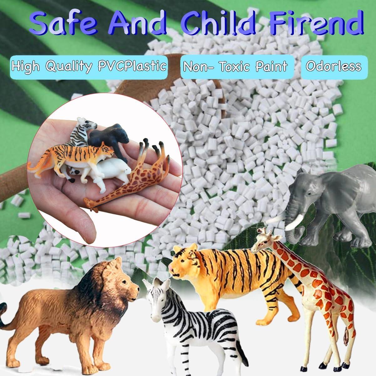 12 Pcs Figuras Animales Safari Yowlieu Juguetes Educativos