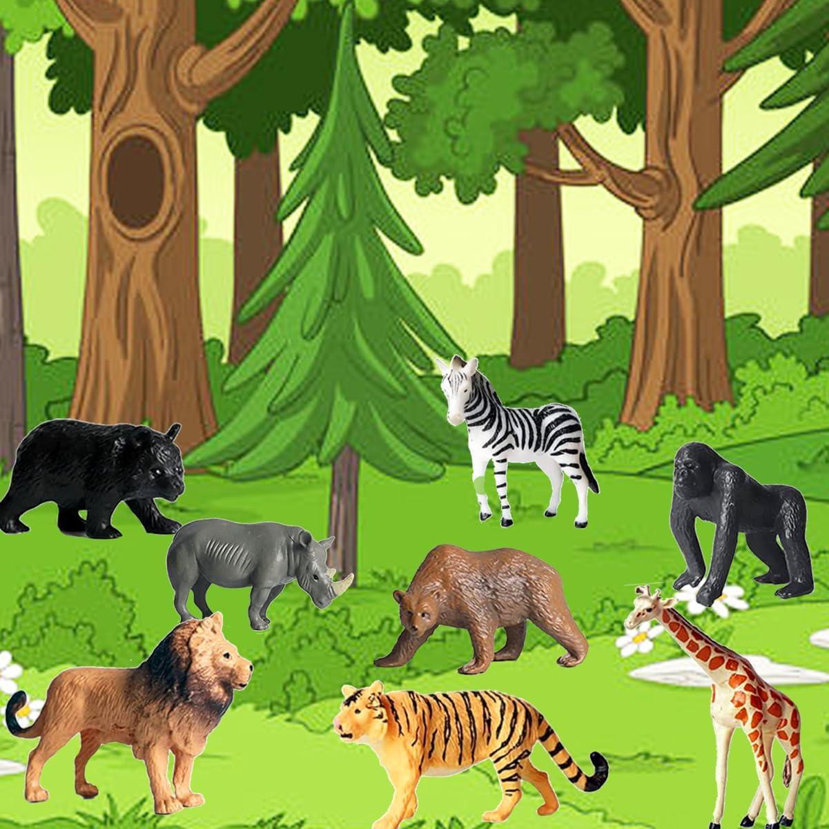 12 Pcs Figuras Animales Safari Yowlieu Juguetes Educativos