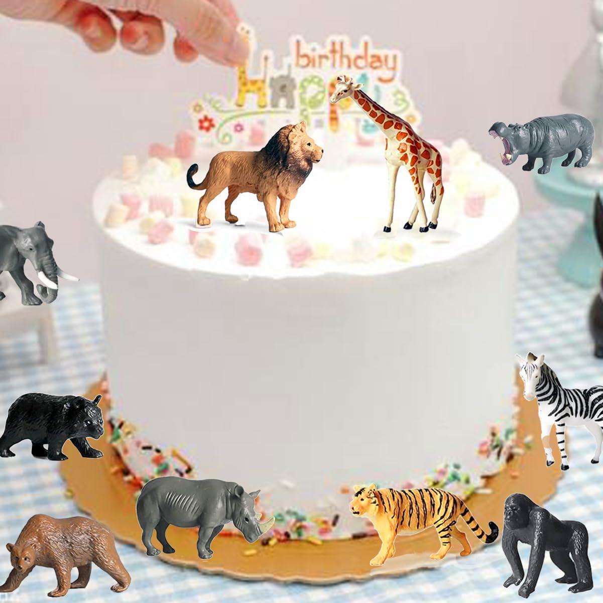 12 Pcs Figuras Animales Safari Yowlieu Juguetes Educativos