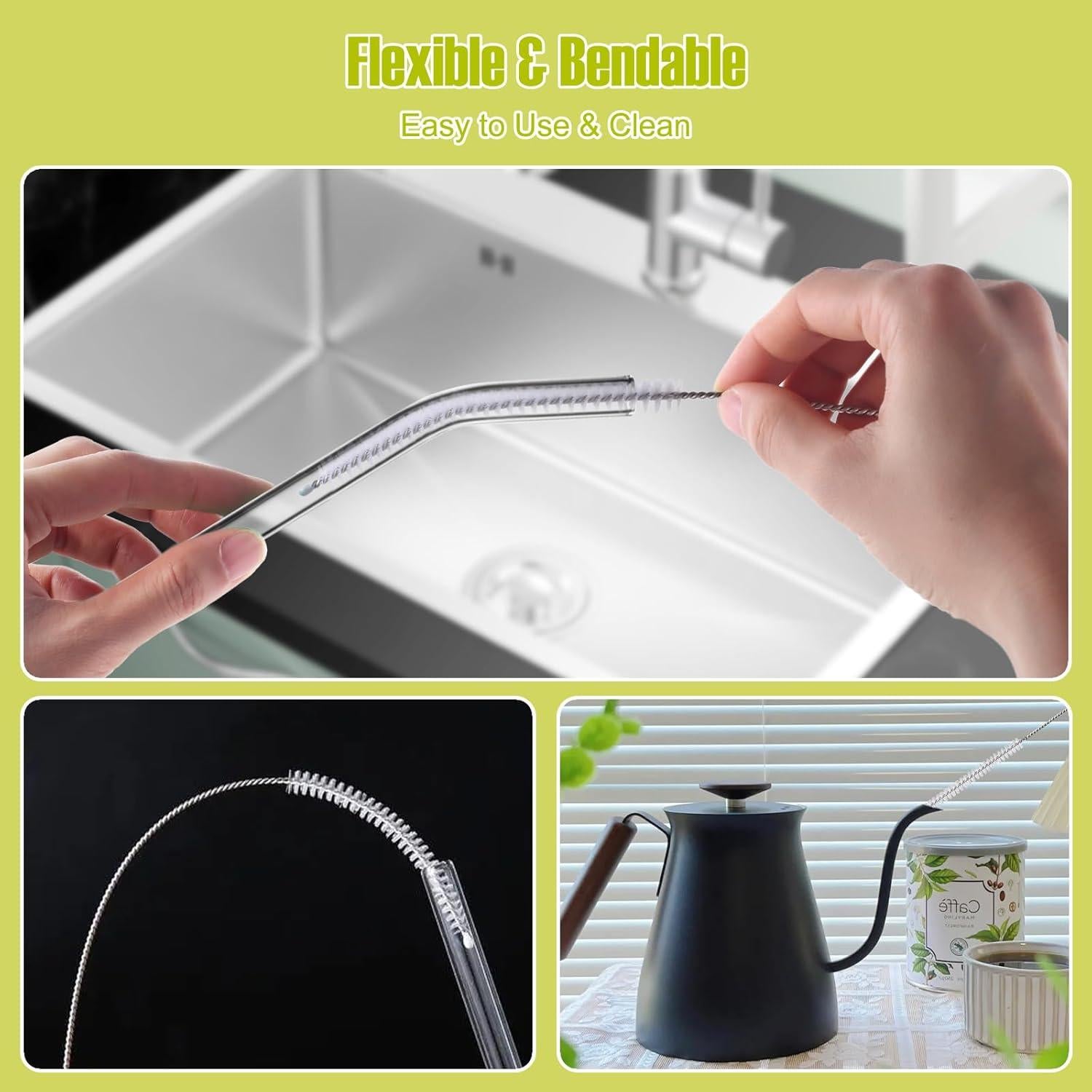 Juego de 8 Cepillos Limpiadores de Pajitas BRUSH FAMILY 30.48 cm