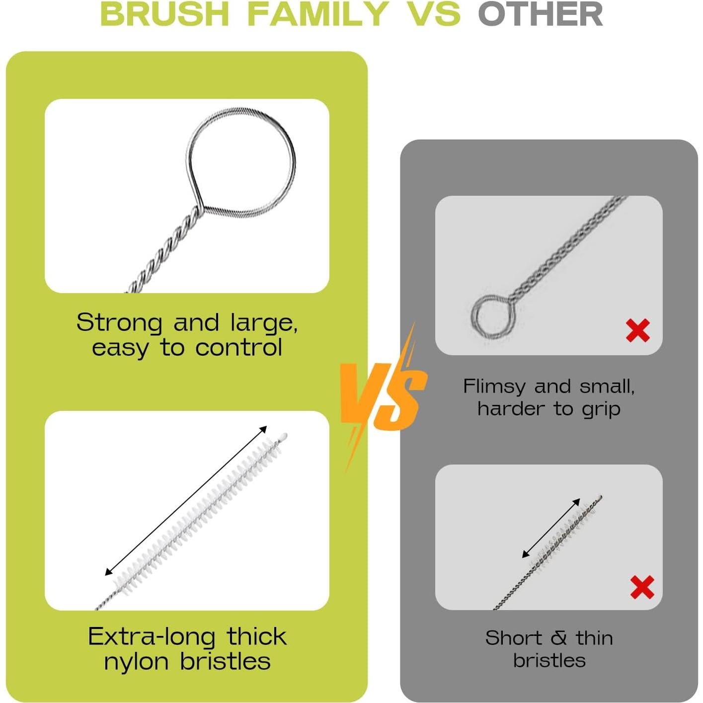 Juego de 8 Cepillos Limpiadores de Pajitas BRUSH FAMILY 30.48 cm