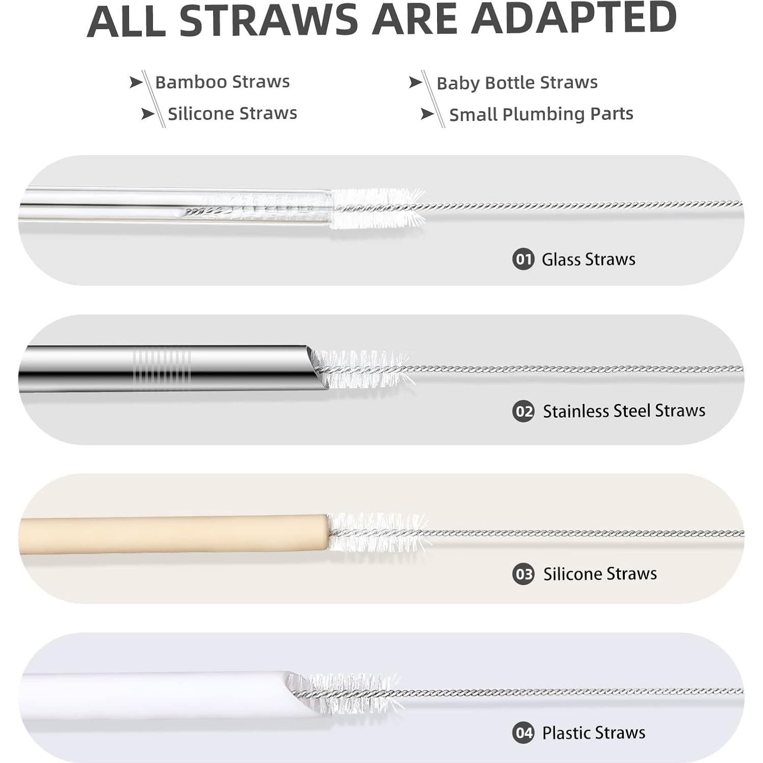 Juego de Cepillos Limpiadores Hiware 8 Piezas para Popotes