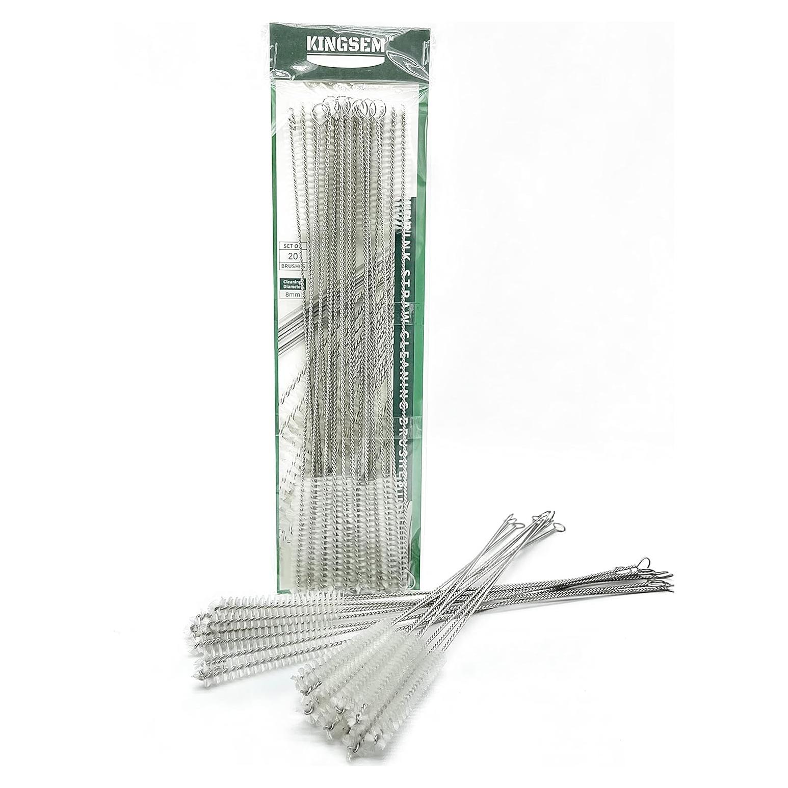 Kit de 20 Cepillos Limpiadores de Pajitas KINGSEM 27 cm