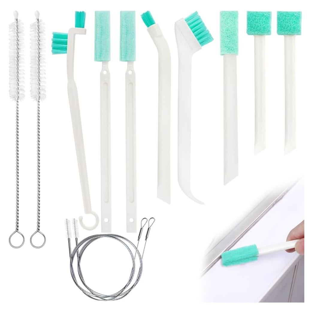 YuCool Ice Machine Cleaning Tools,8Pcs Ice Maker Cleaning Brush Set with 2Pcs Drain Pipe Brush Nylon Bristles and 2Pcs Long Straw Brush