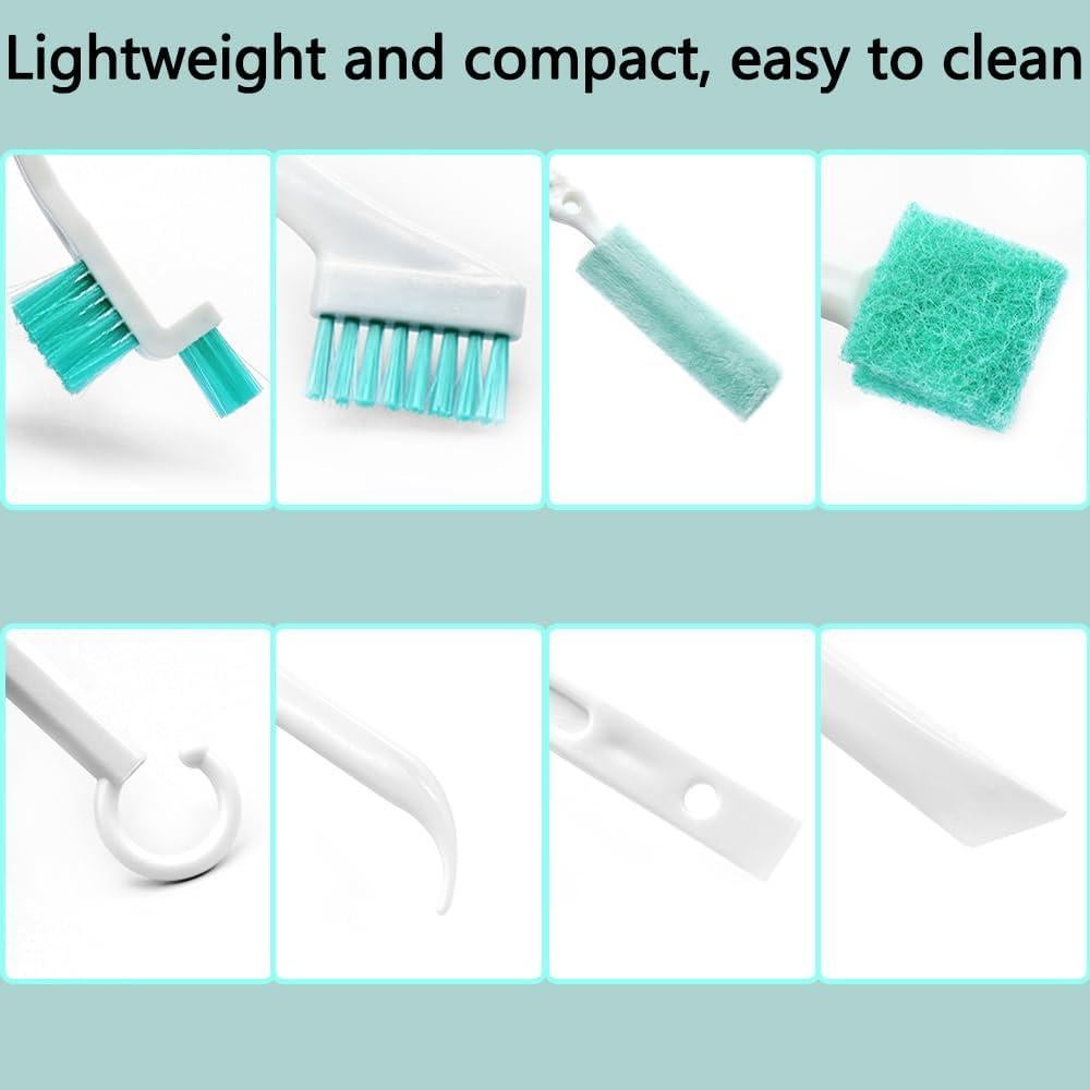 YuCool Ice Machine Cleaning Tools,8Pcs Ice Maker Cleaning Brush Set with 2Pcs Drain Pipe Brush Nylon Bristles and 2Pcs Long Straw Brush