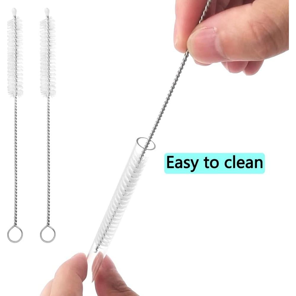 YuCool Ice Machine Cleaning Tools,8Pcs Ice Maker Cleaning Brush Set with 2Pcs Drain Pipe Brush Nylon Bristles and 2Pcs Long Straw Brush