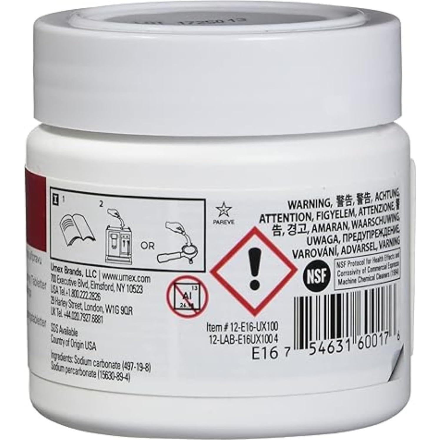 Tabletas de limpieza Urnex Cafiza para máquinas de espresso - 100 unidades