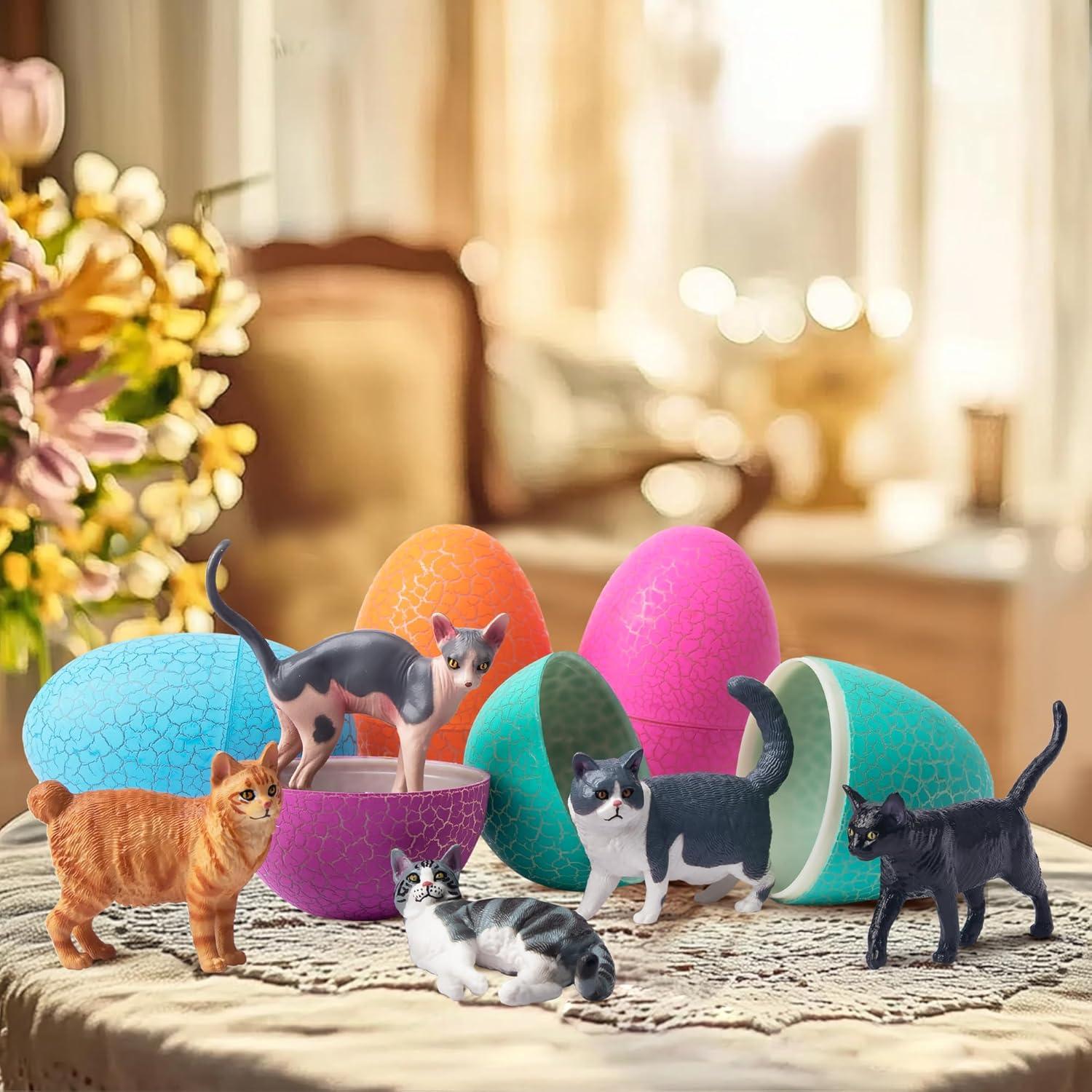 12 Figuras de Gato EYSCOTA Juguetes Realistas 3-8 cm