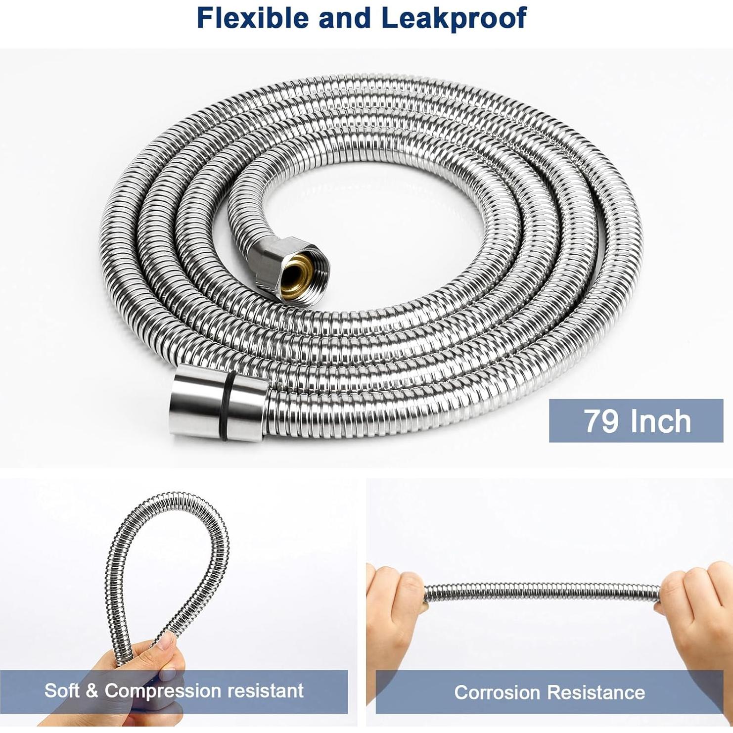 Manguera de Ducha de Mano NearMoon 200 cm Acero Inoxidable Cromado