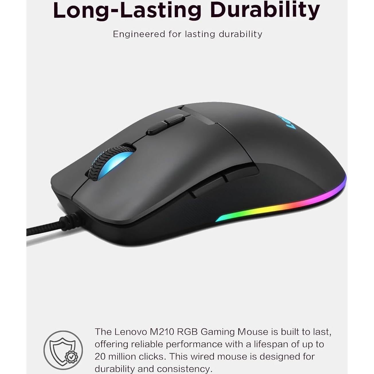 Ratón Gaming Lenovo M210 RGB 8000 DPI 7 Botones Programables