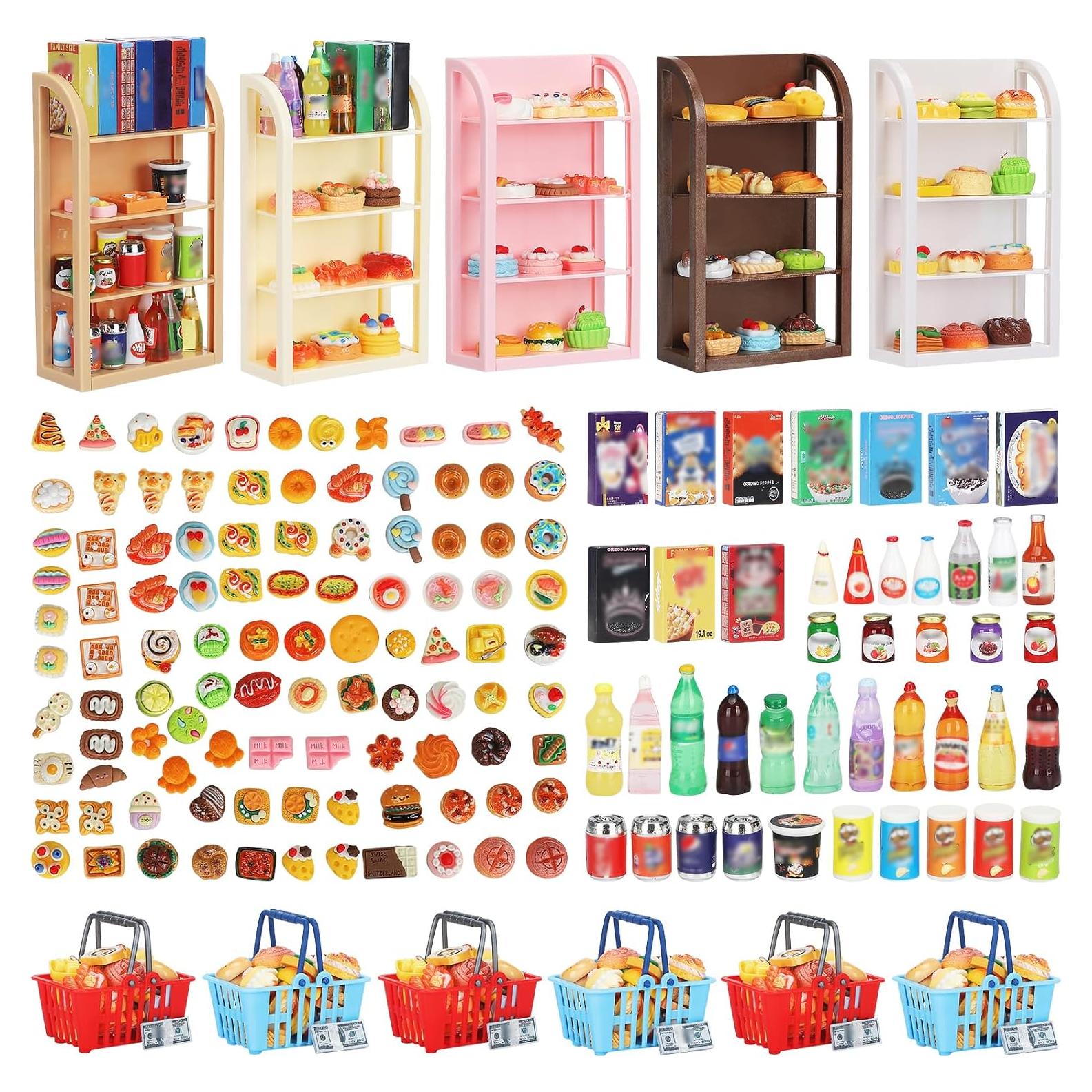 170 Piezas Miniaturas Estantes Supermercado Kapeiluo Juguete