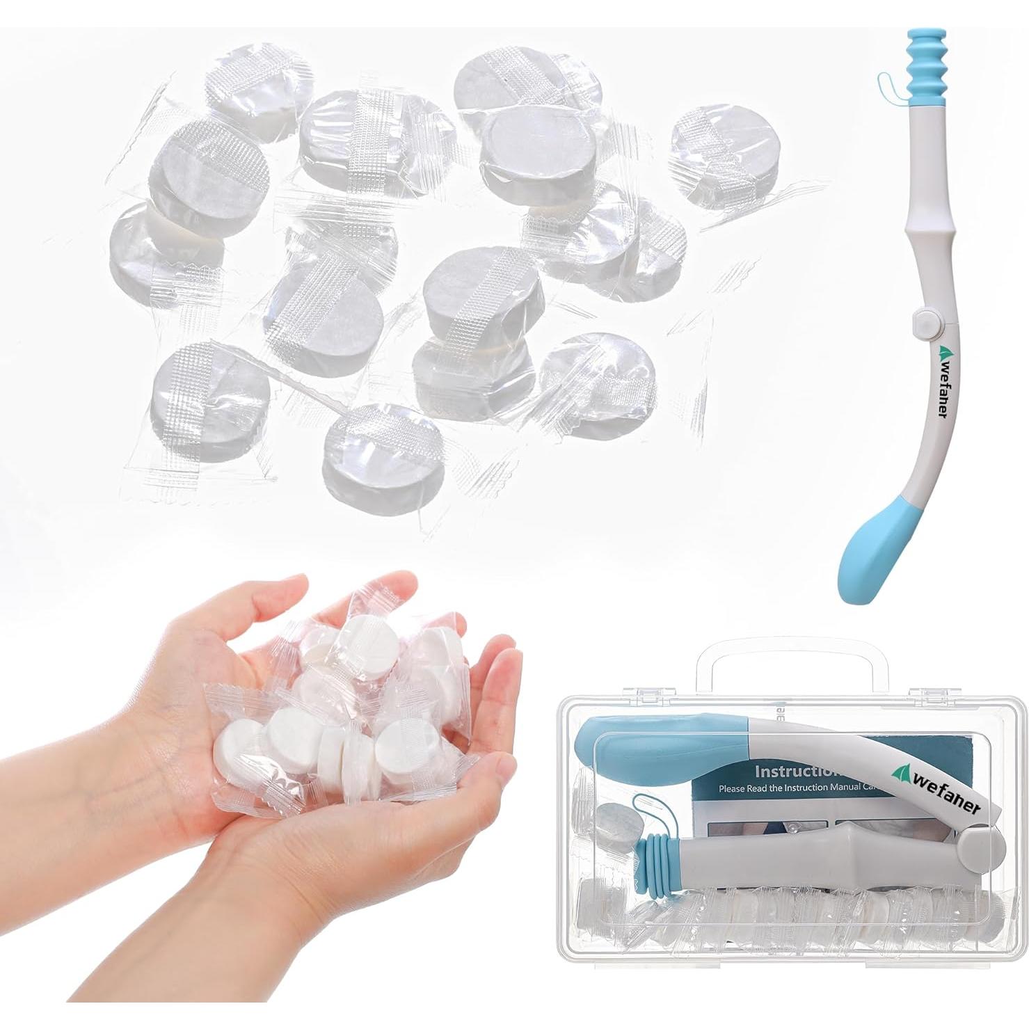 Herramienta de Limpieza de Inodoro Plegable Wefaner + 20 Toallas