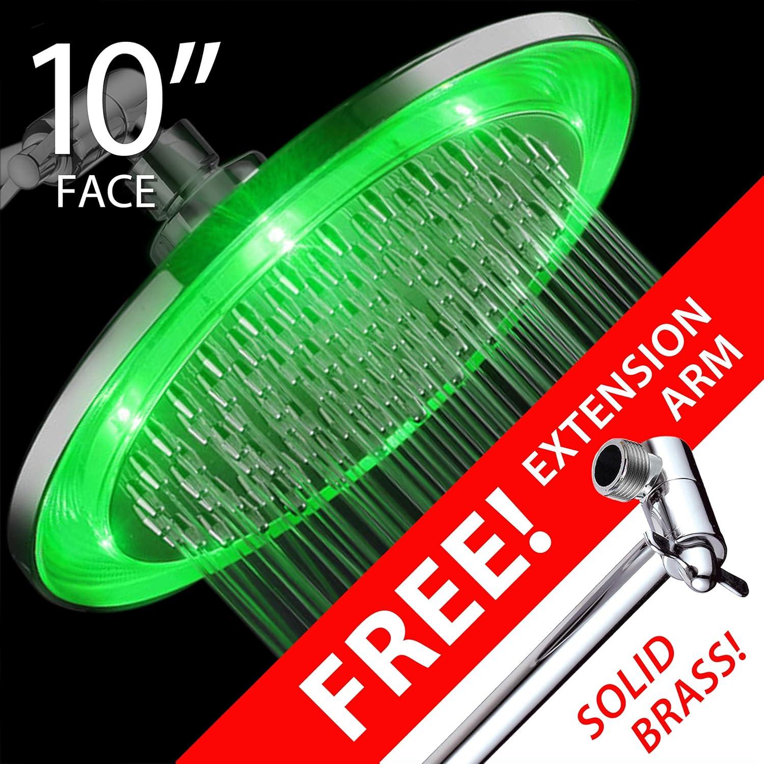 Cabezal de Ducha LED HotelSpa 10" con Brazo Ajustable 11"