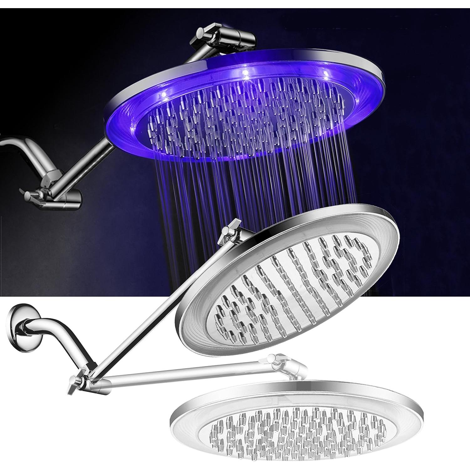 Cabezal de Ducha LED HotelSpa 10" con Brazo Ajustable 11"