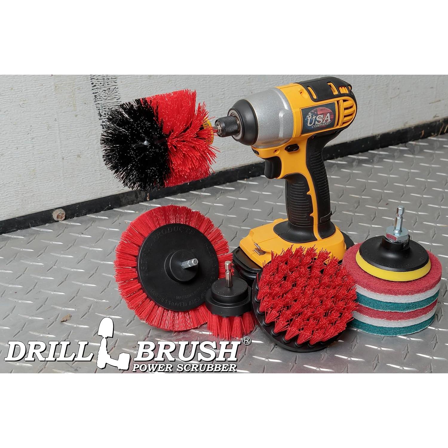 Kit de limpieza al aire libre Drillbrush Rojo - 8 piezas