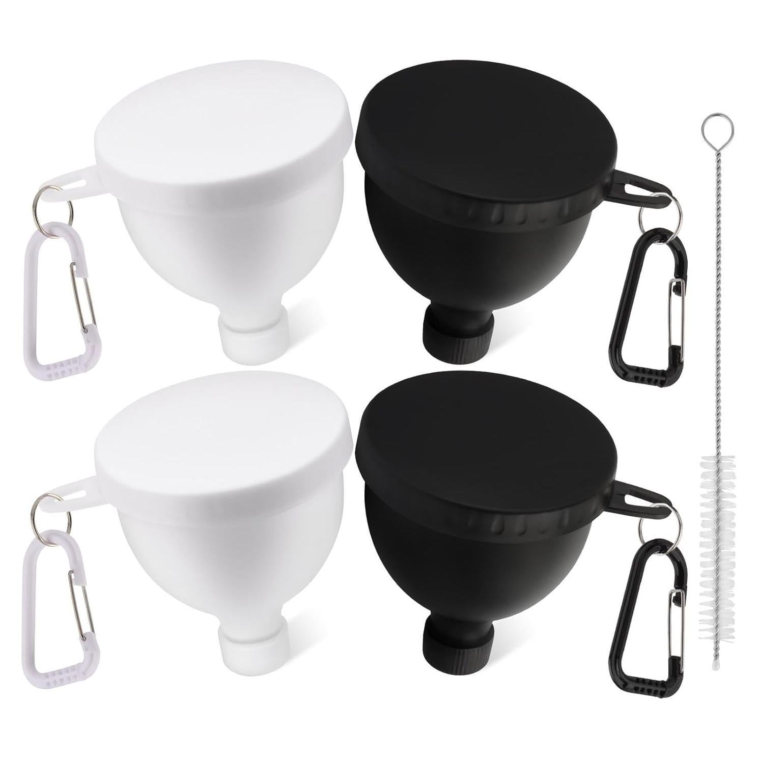 Juego de 4 Embudos de Proteína LOQJSS Portátil con Mosquetón