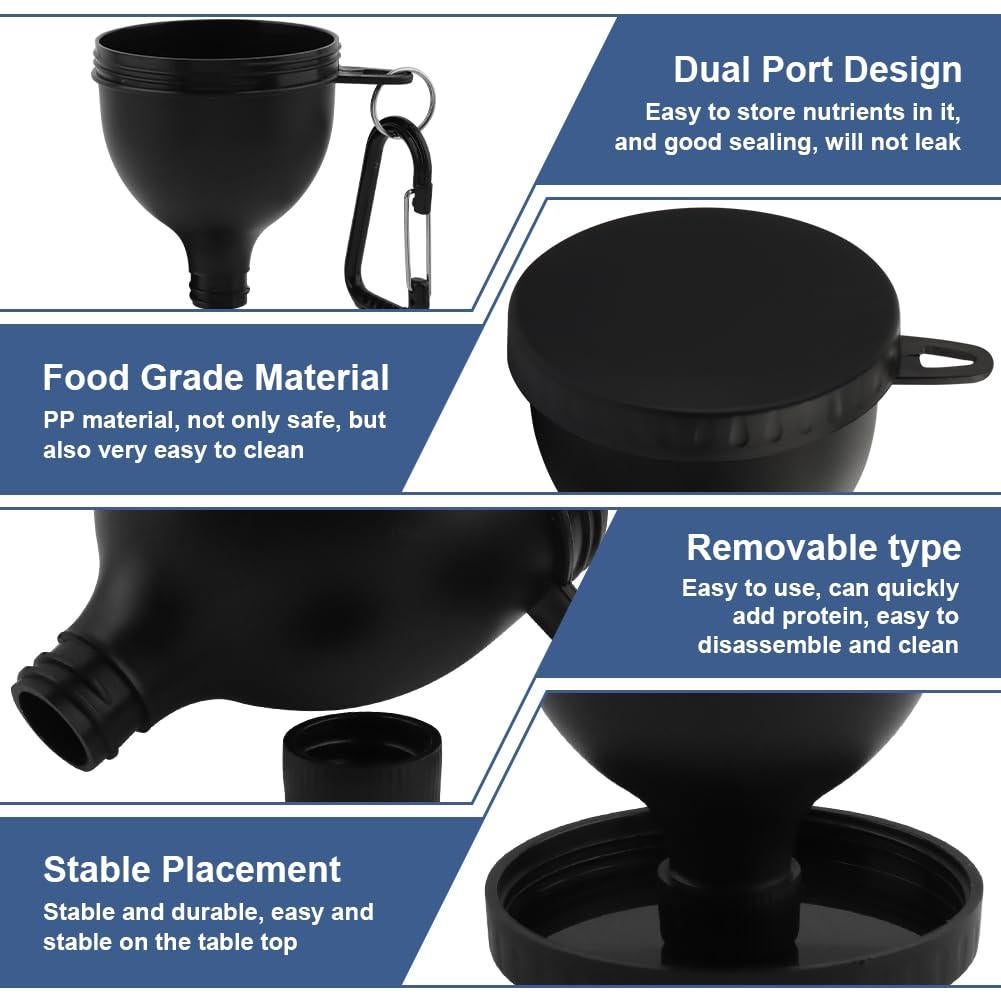 Juego de 4 Embudos de Proteína LOQJSS Portátil con Mosquetón