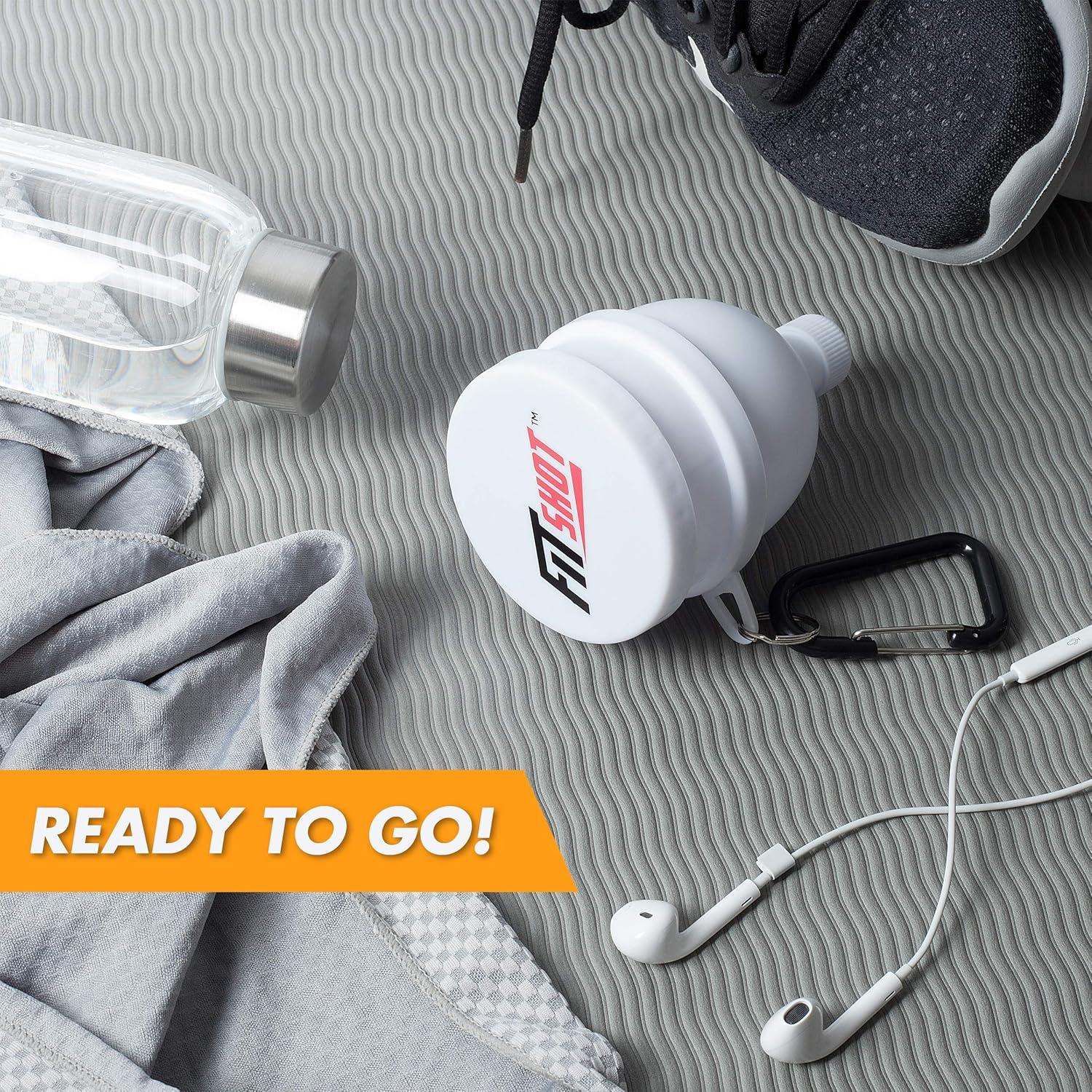 Embudo de Suplemento FitShot 120ml 2 en 1 con Pastillero