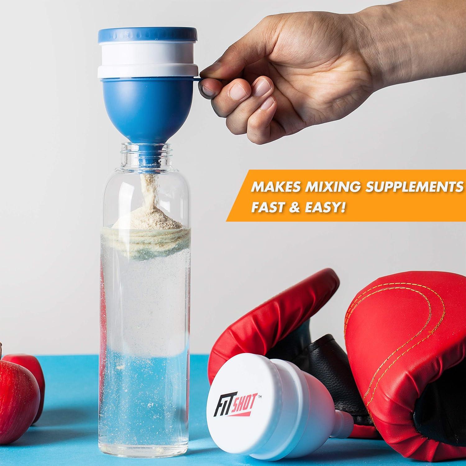 Embudo de Suplemento FitShot 120ml 2 en 1 con Pastillero