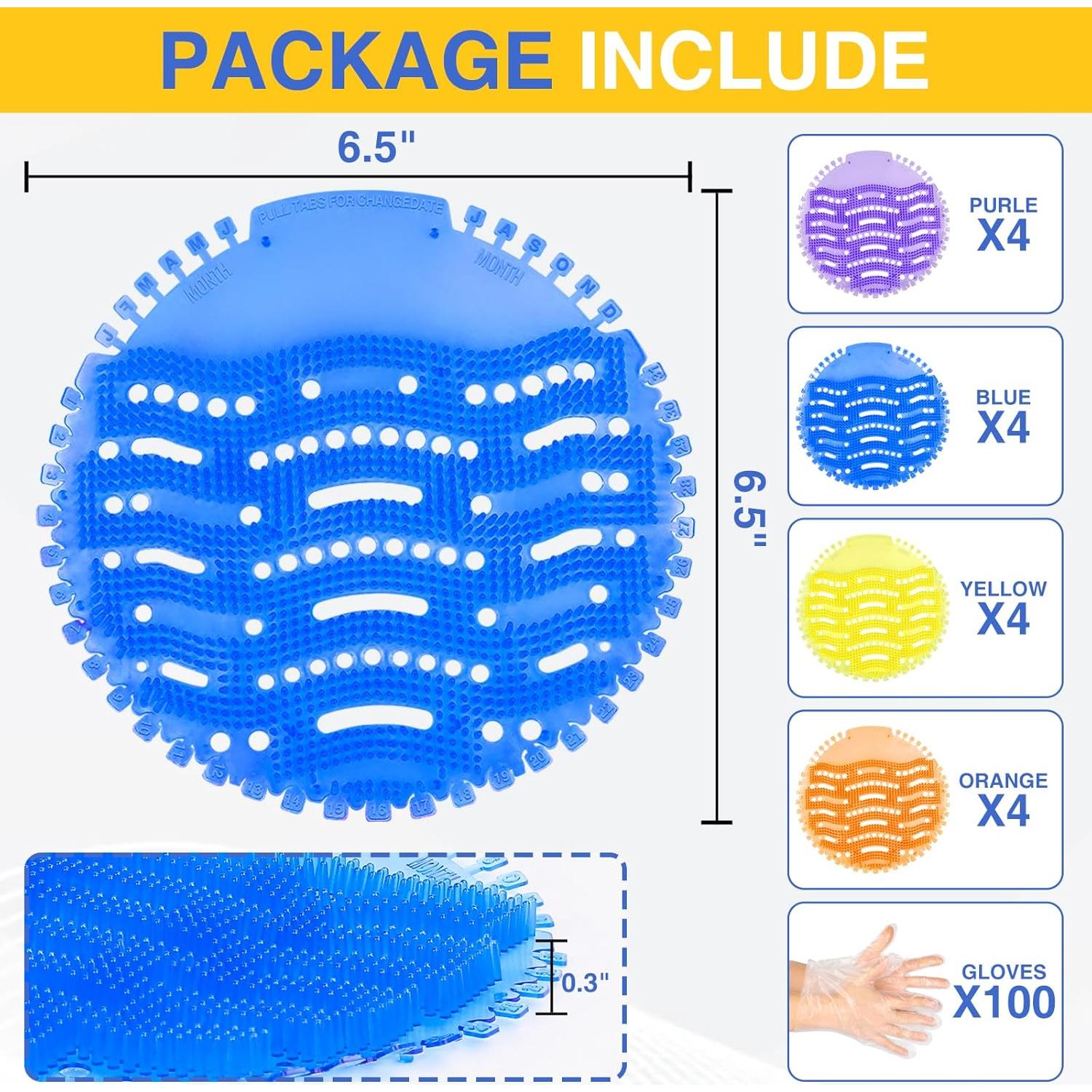 16 Pack Desodorante Pantalla de Orinal TENKAIWICK con Guantes