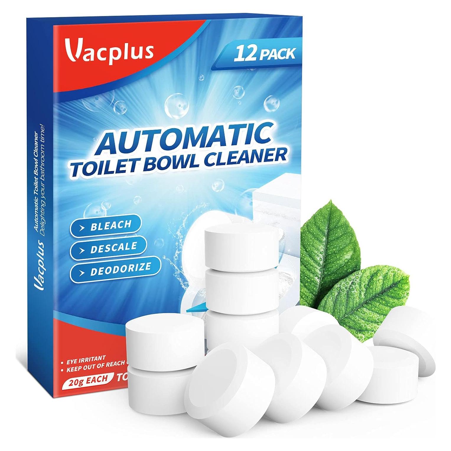 Tabletas Limpiadoras de Inodoro Vacplus 12 Unidades con Blanqueador