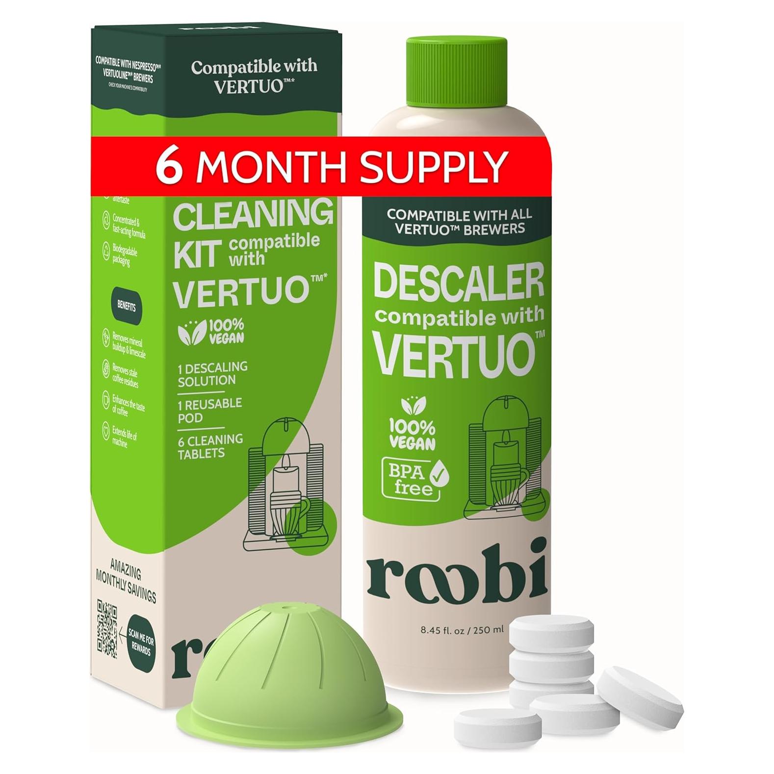Kit de limpieza y descalcificación Roobi para Nespresso Vertuo