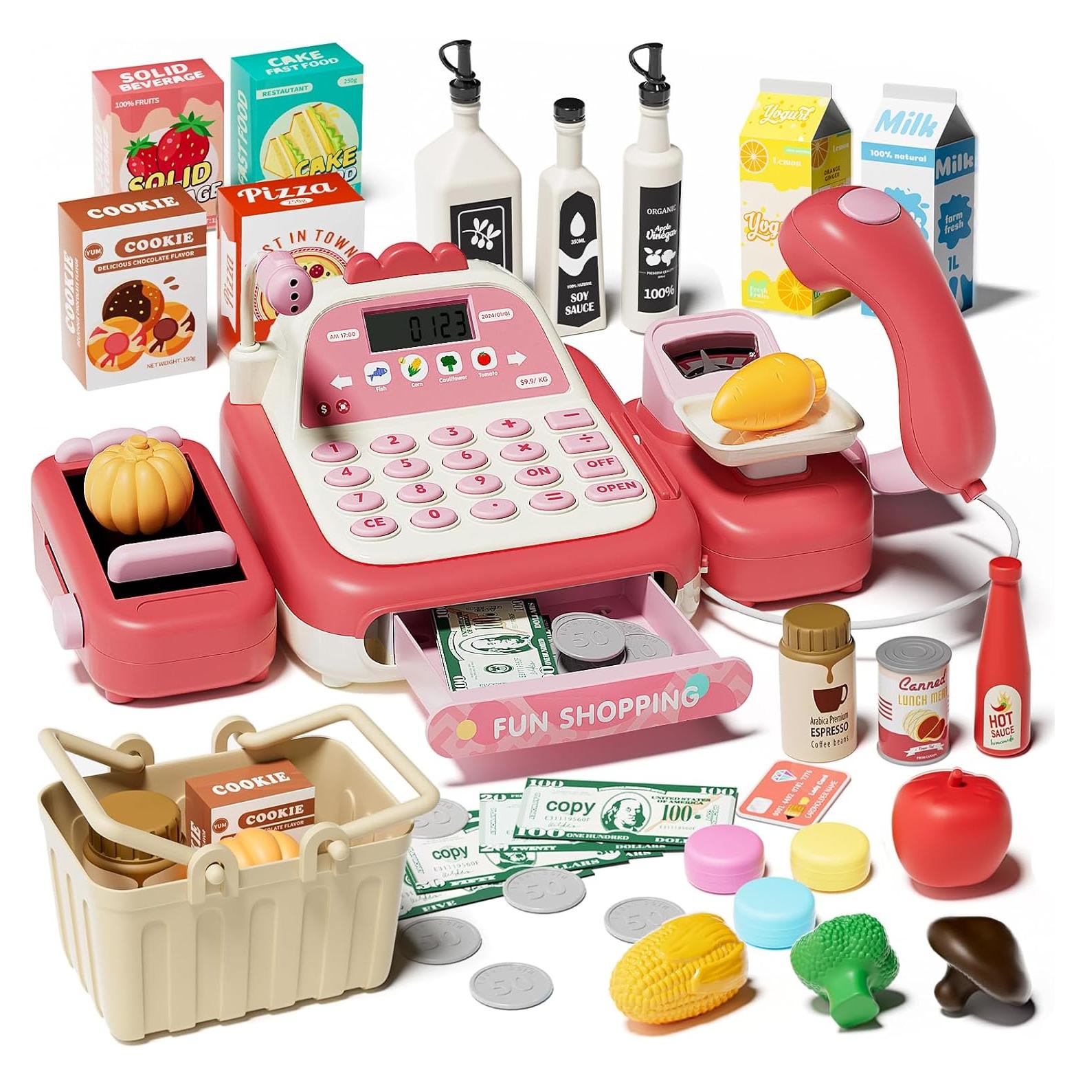 Caja Registradora Juguete Stactcute 49 Piezas Rosa