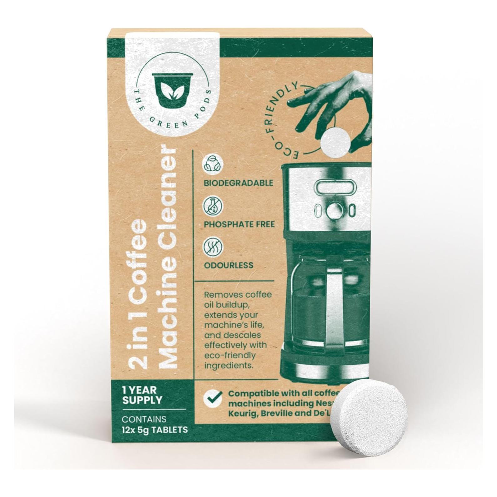 Tabletas Limpiadoras para Máquinas de Café The Green Pods - 12 Unidades