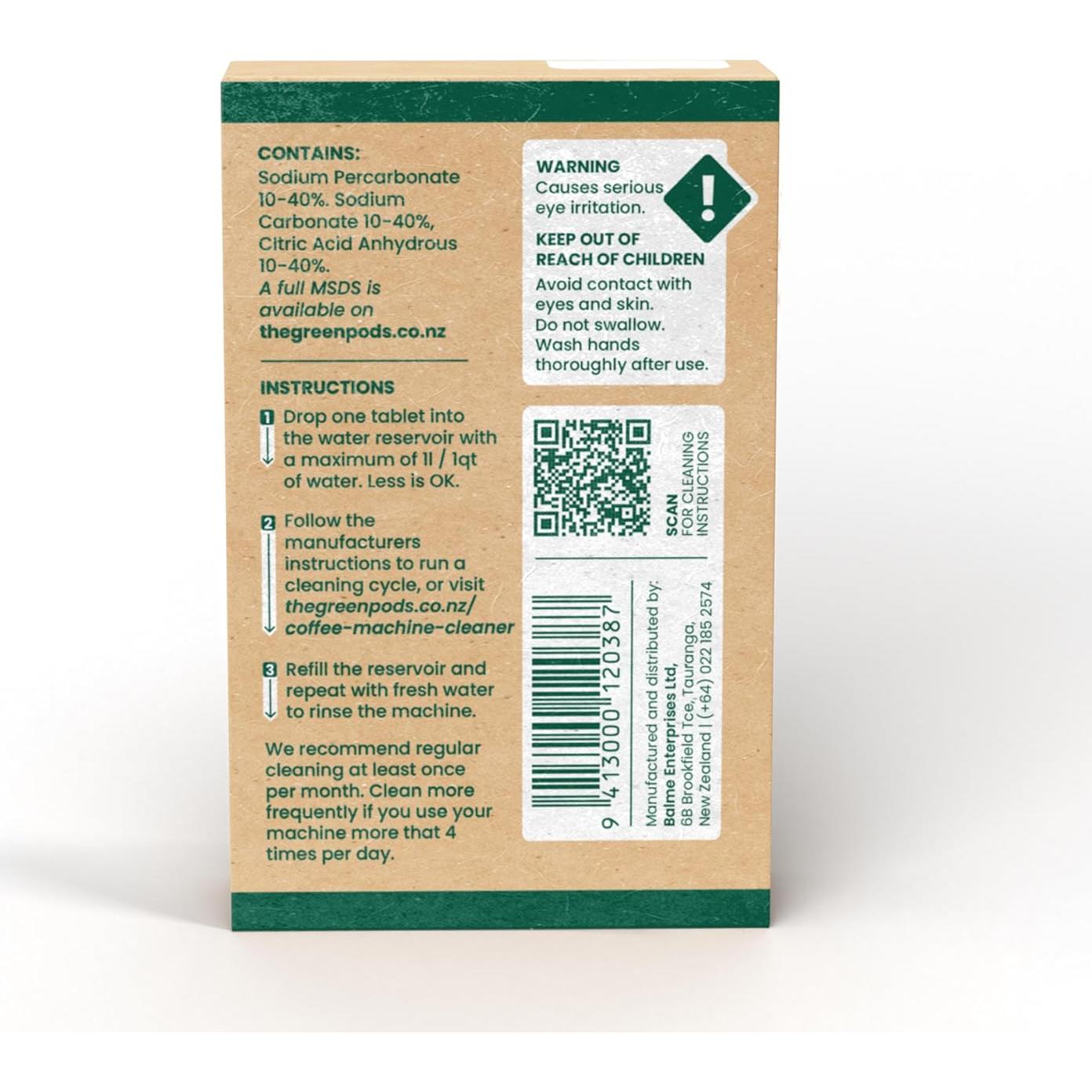 Tabletas Limpiadoras para Máquinas de Café The Green Pods - 12 Unidades