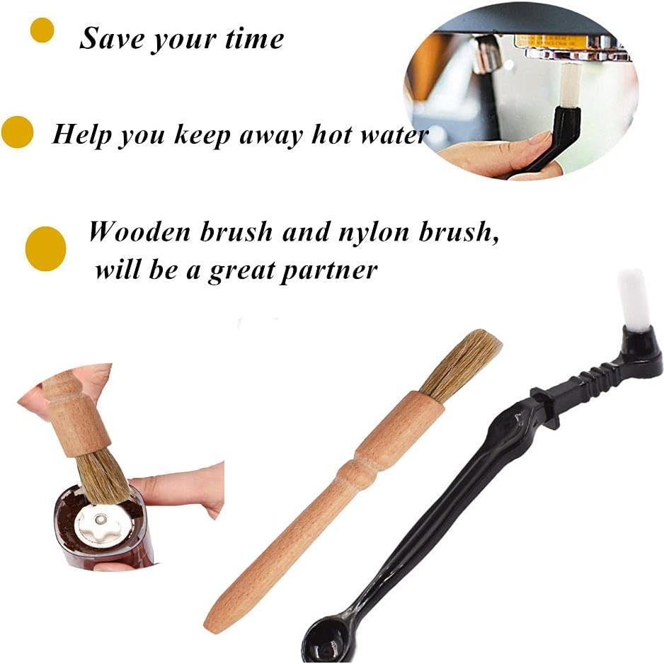 Kit de Cepillos para Café DXary 5 Piezas - Nylon y Madera