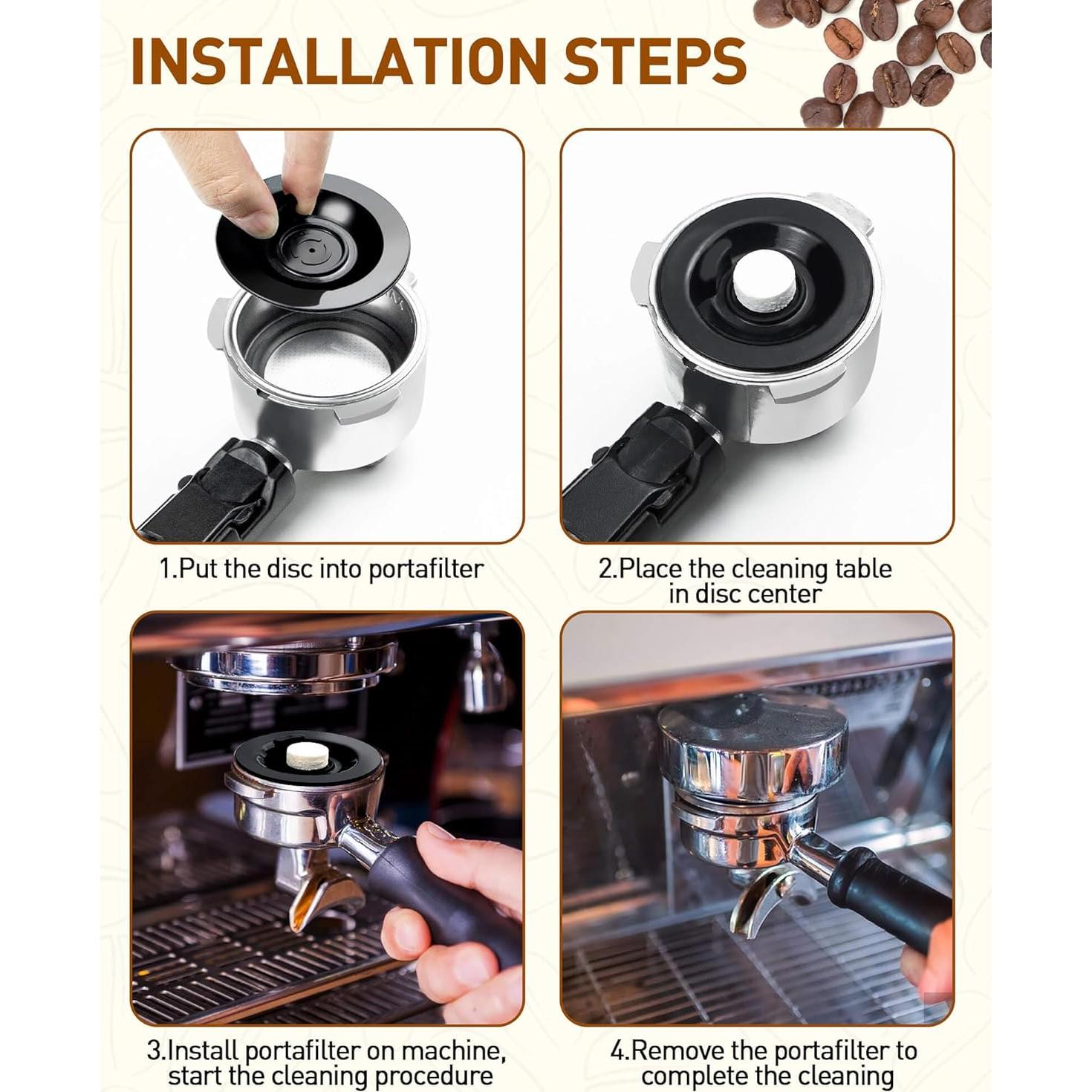 Disco de Limpieza para Espresso SONGTIY 54mm 2PCS Silicona