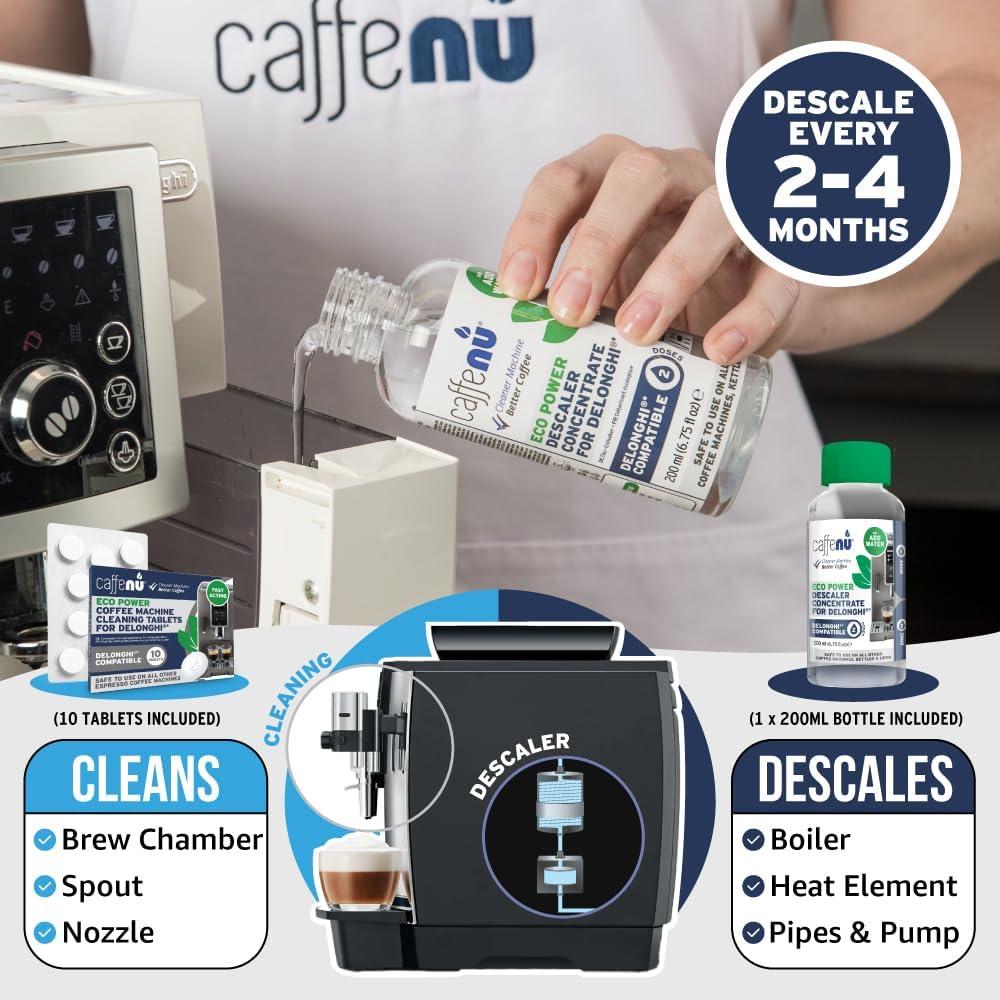 Kit de Limpieza y Descalcificación Caffenu para Cafeteras DeLonghi