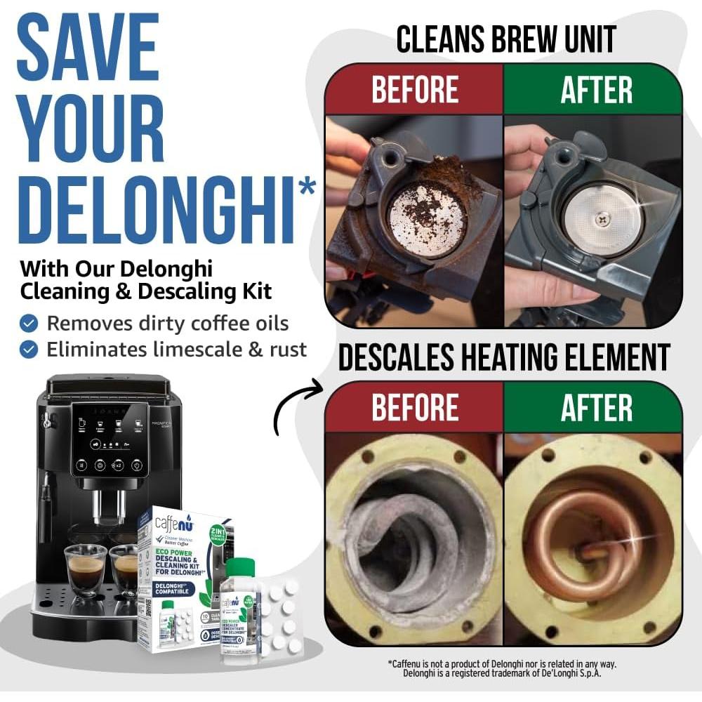 Kit de Limpieza y Descalcificación Caffenu para Cafeteras DeLonghi