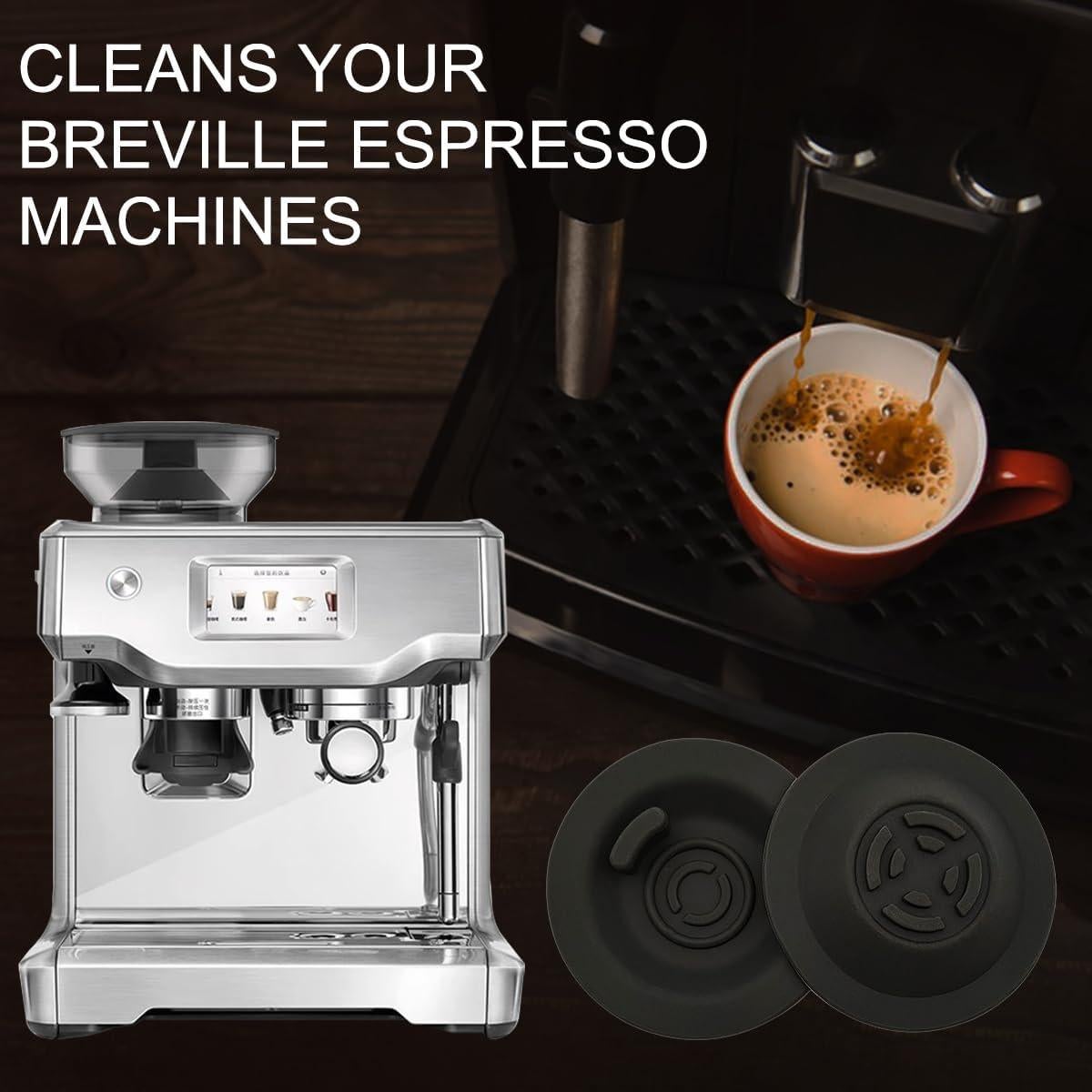 Paquete de 2 discos de limpieza y cepillo para espresso Breville