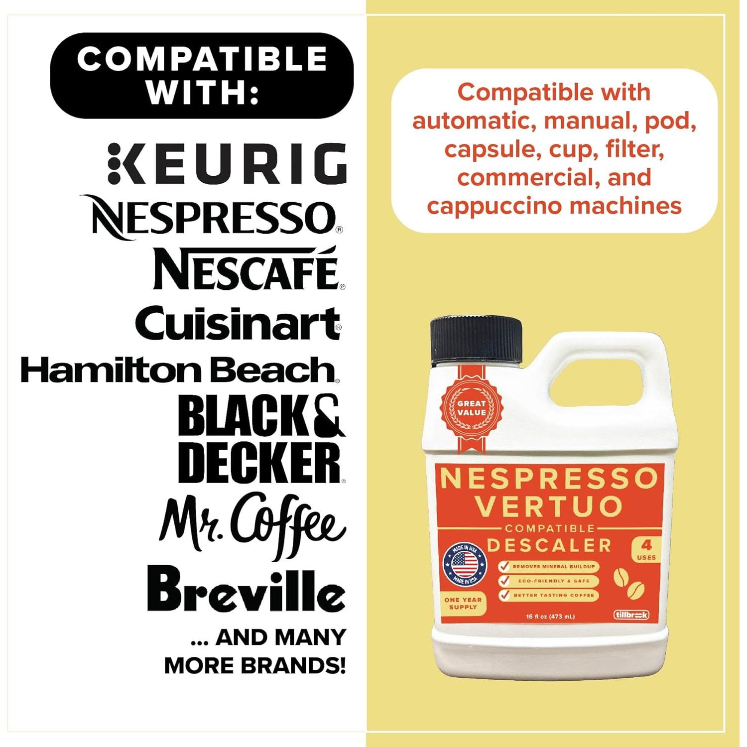 Desincrustante Tillbrook para Cafeteras Nespresso Vertuo - 118ml