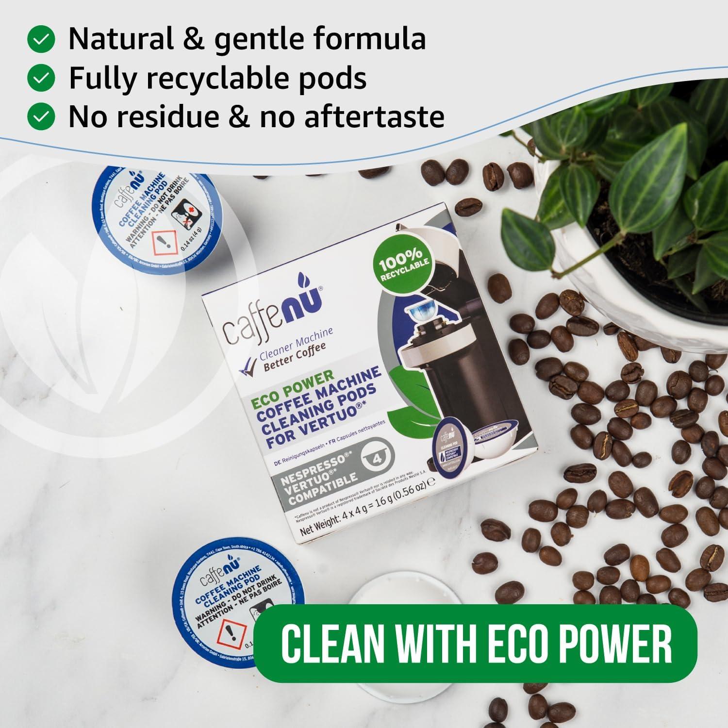 Cápsulas de limpieza Caffenu para Nespresso Vertuo - 4 unidades