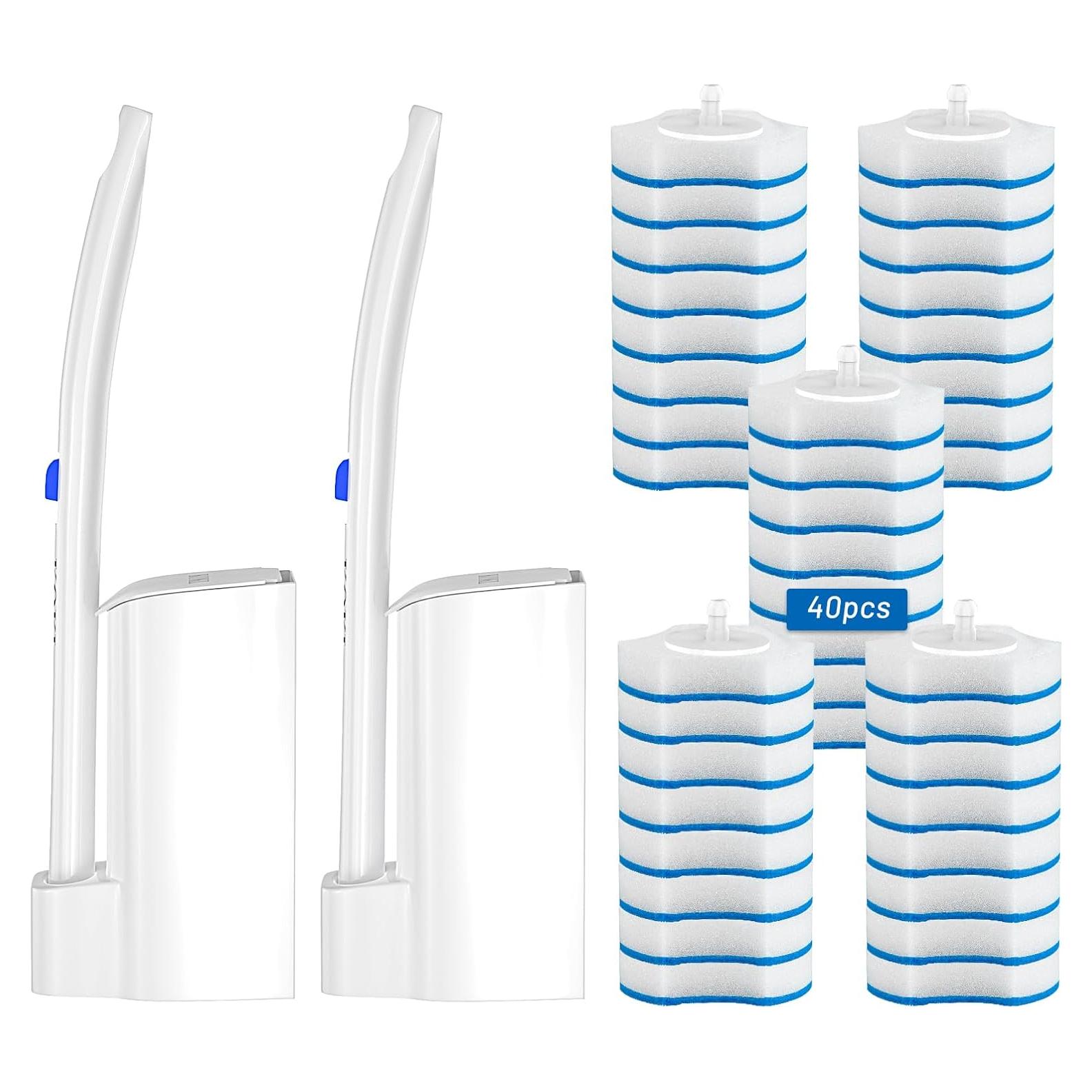 Cepillo de Inodoro Desechable KOKL con 40 Recargas y Caddy