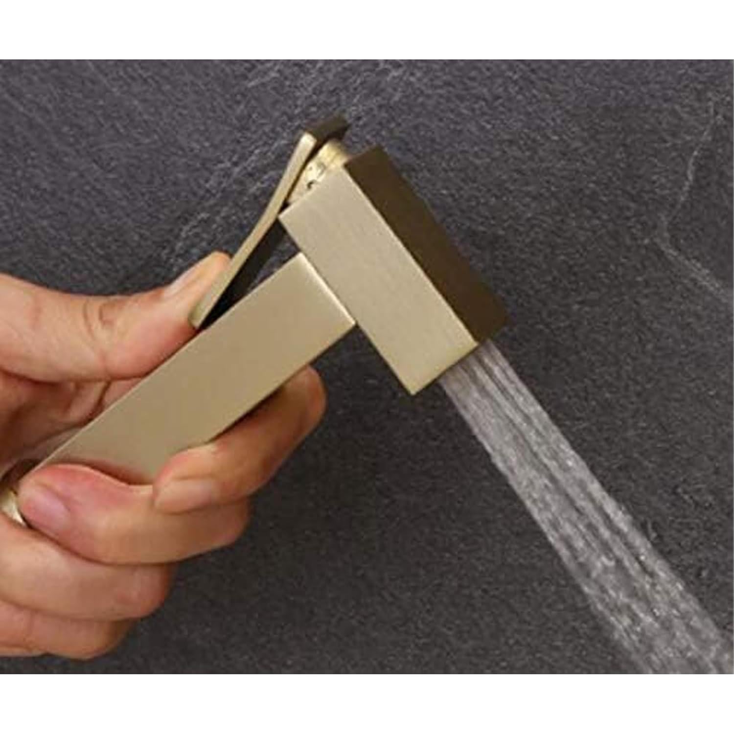 Rociador de Bidet de Mano HOMCBEC Dorado Cepillado con Soporte y Manguera