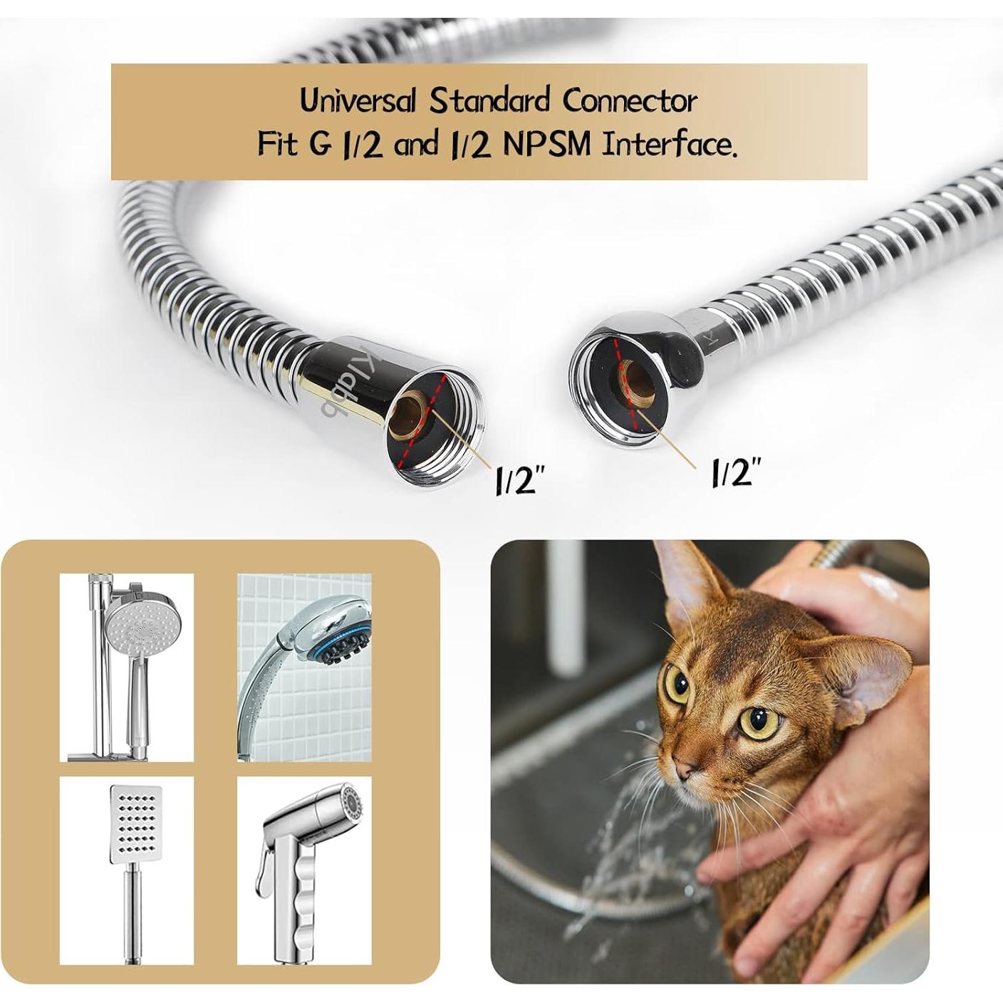 Manguera de Ducha Klabb 177.8 cm Acero Inoxidable Flexible