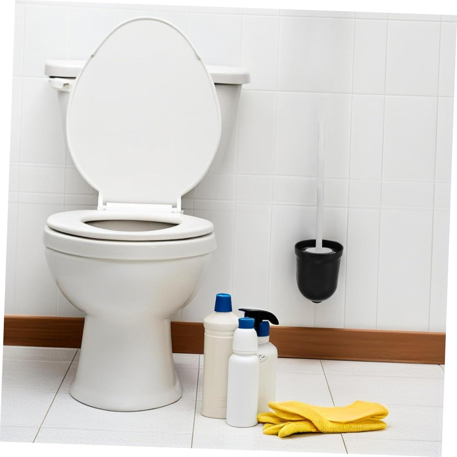 Set de 2 Cepillos de Baño SAFIGLE con Soporte Negro