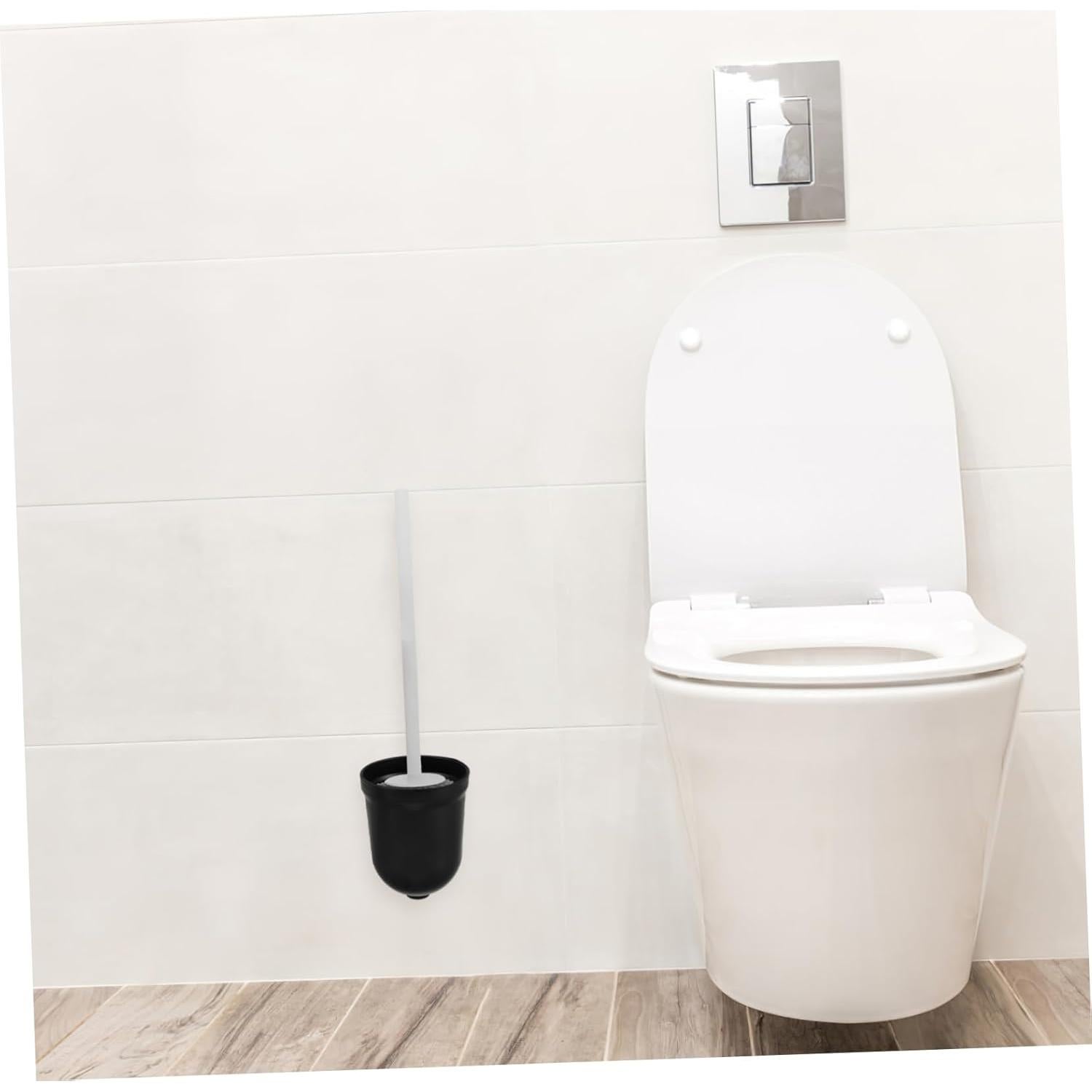 Set de 2 Cepillos de Baño SAFIGLE con Soporte Negro