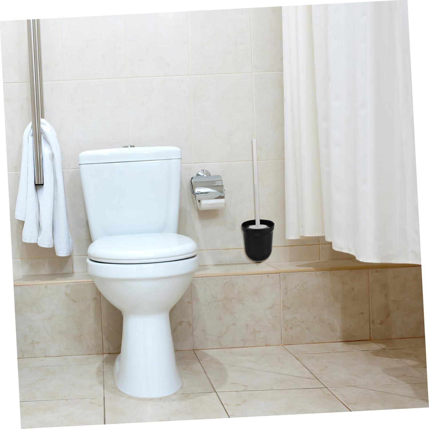 Set de 2 Cepillos de Baño SAFIGLE con Soporte Negro
