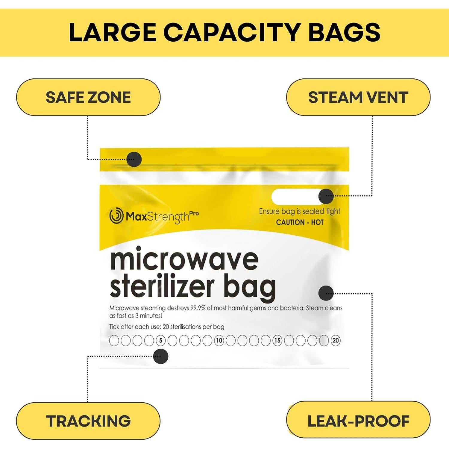Bolsas Esterilizadoras para Microondas Max Strength Pro 20pc