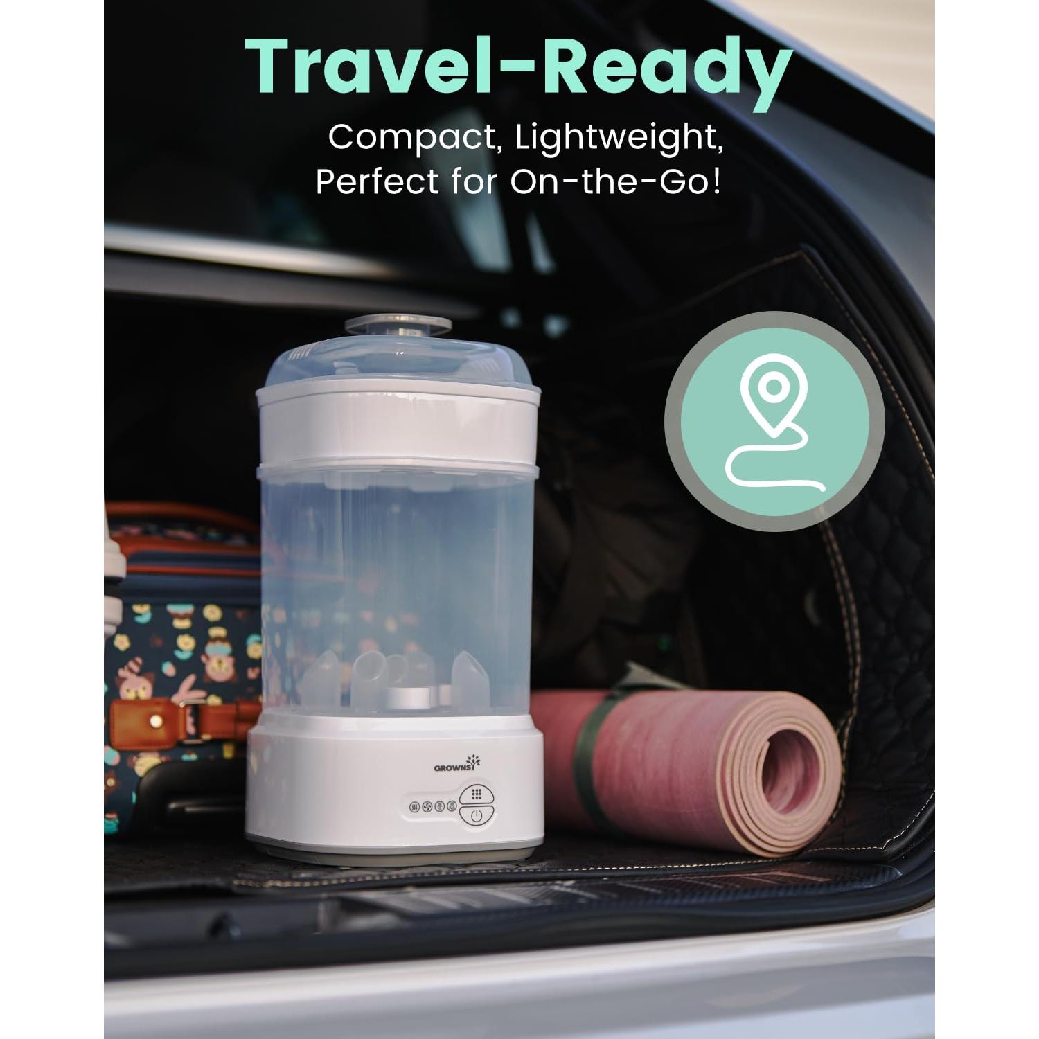 Esterilizador y Secador de Botellas Grownsy, 1.57 kg, Gris